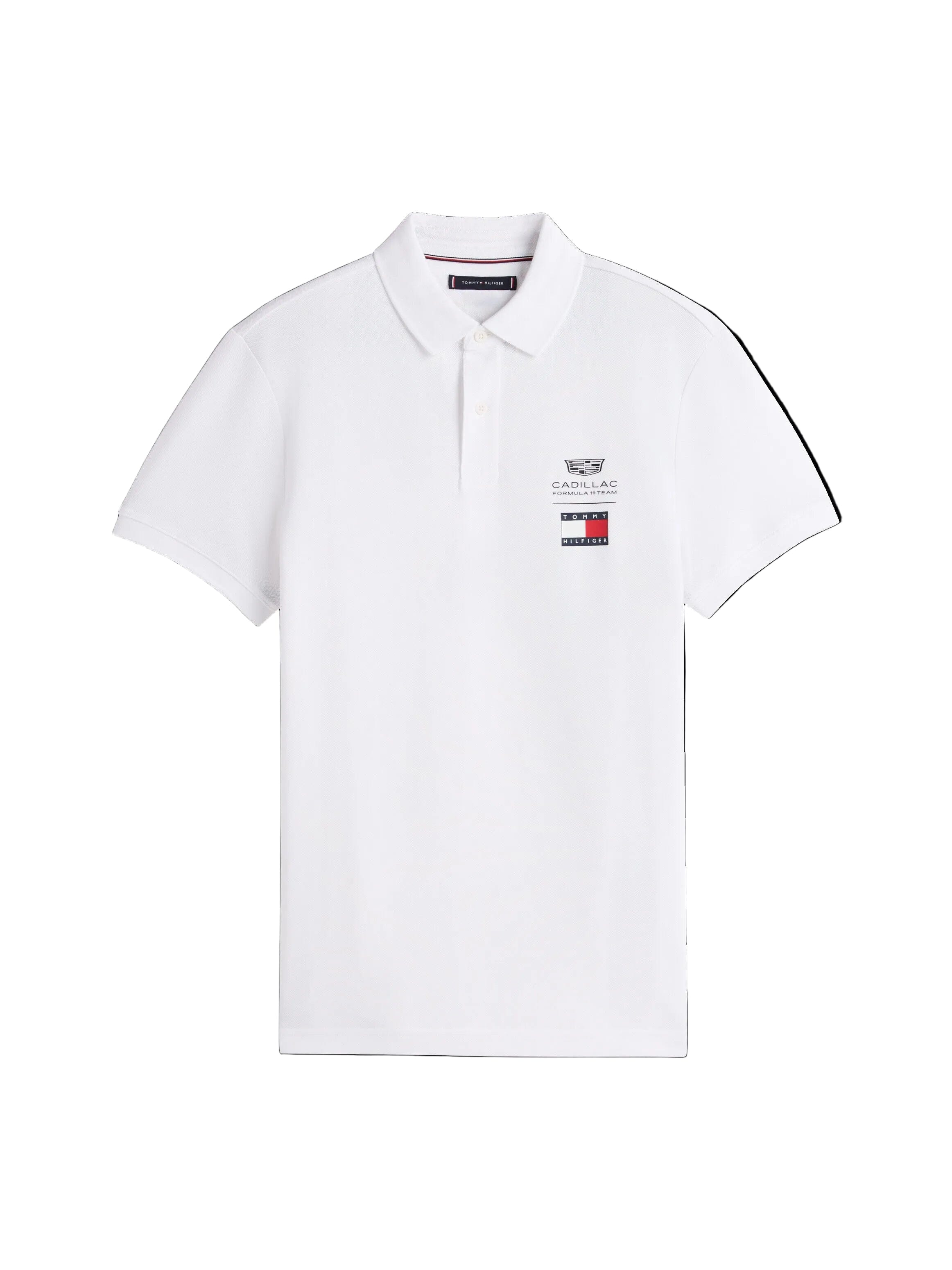 Cadillac F1 Small Logo Polo Shirt - Black/White Polos Cadillac F1 XXS White