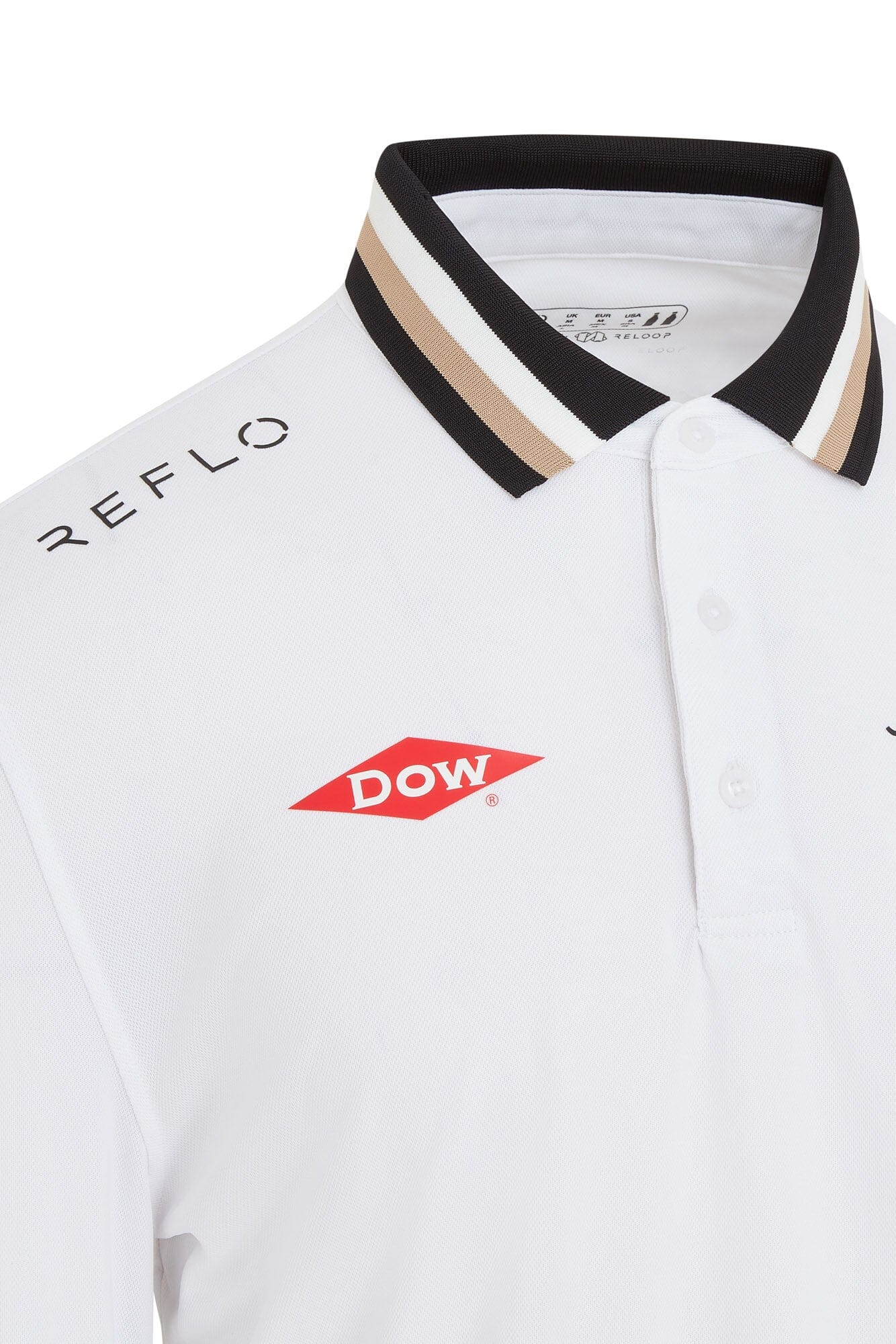Jaguar Formula E S12 x Reflo Men's Replica Long Sleeve Polo Shirt - White Polos Jaguar Formula E