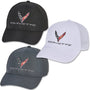 Corvette Perforated Performance Baseball Hat - Black/White/Grey Hats Corvette