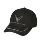 Corvette Metallic Chrome Emblem Baseball Hat -Black Hats Corvette