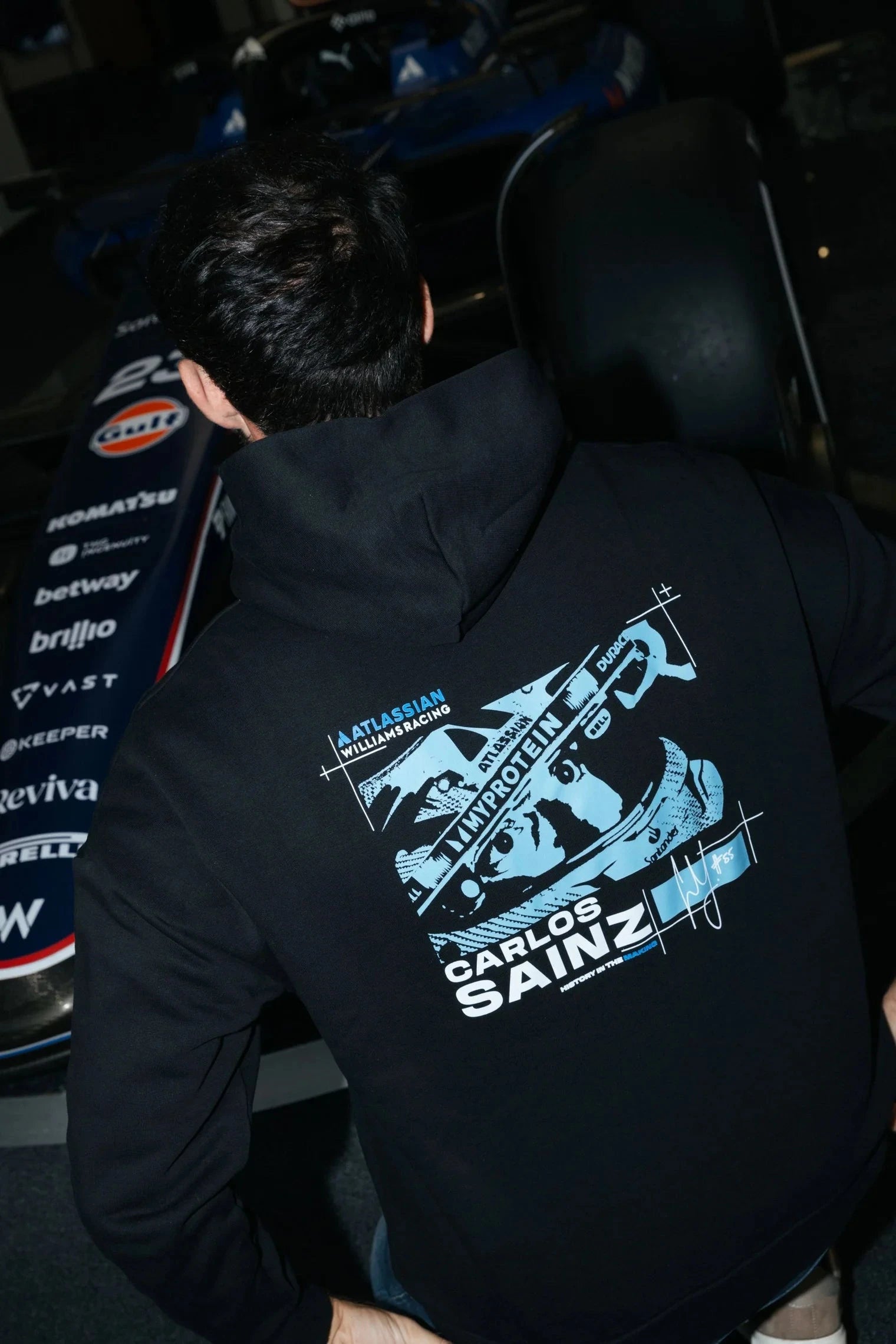 Atlassian Williams Racing F1 X Reflo Carlos Sainz Hoodie - Black Hoodies Williams Racing