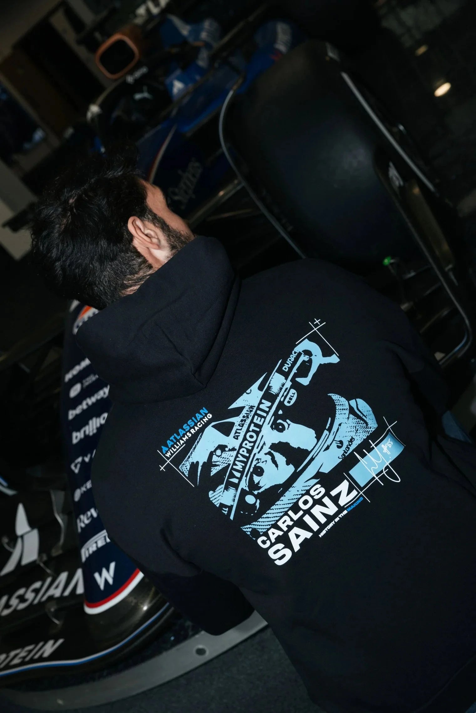 Atlassian Williams Racing F1 X Reflo Carlos Sainz Hoodie - Black Hoodies Williams Racing