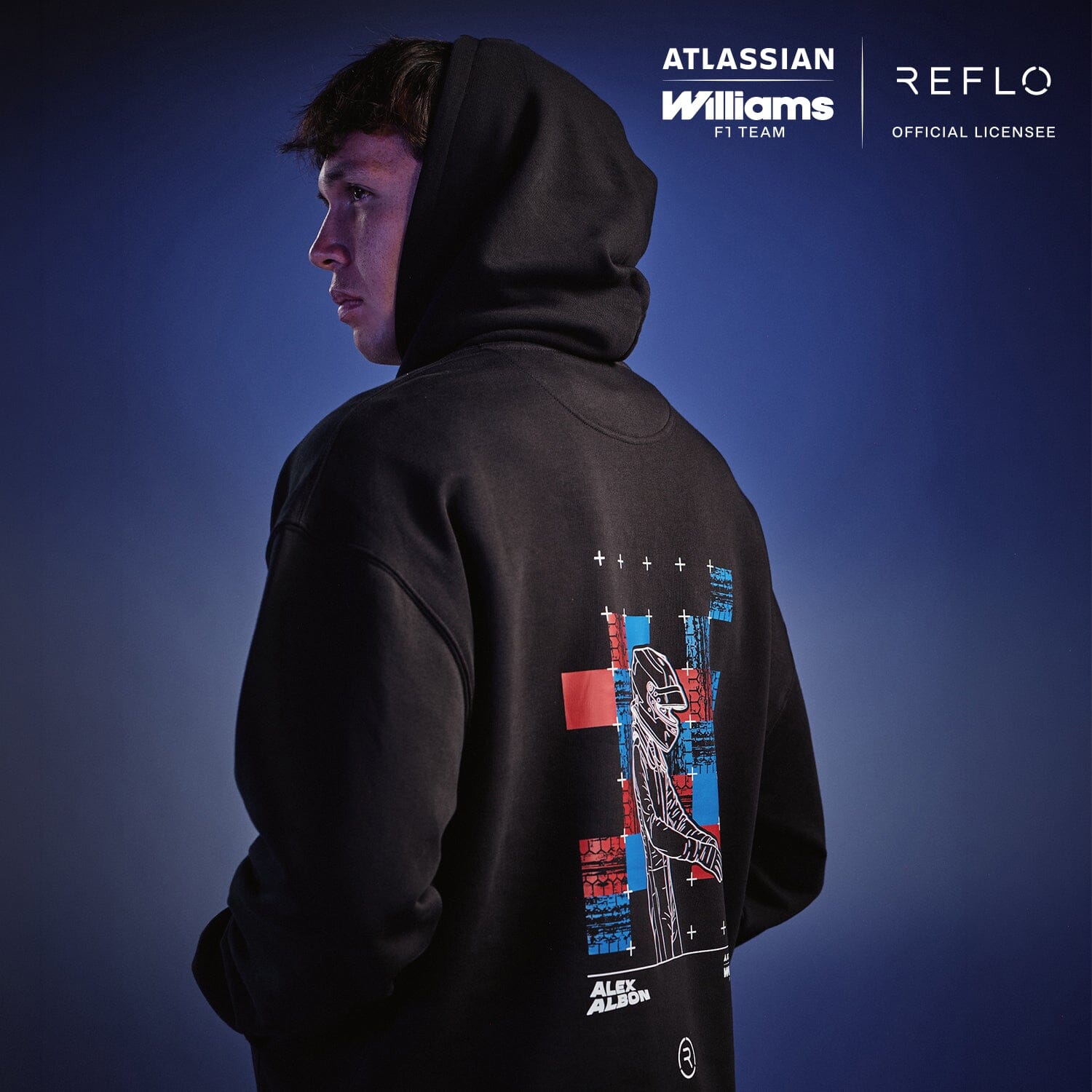 Atlassian Williams Racing F1 X Reflo Alex Albon Hoodie - Black Hoodies Williams Racing