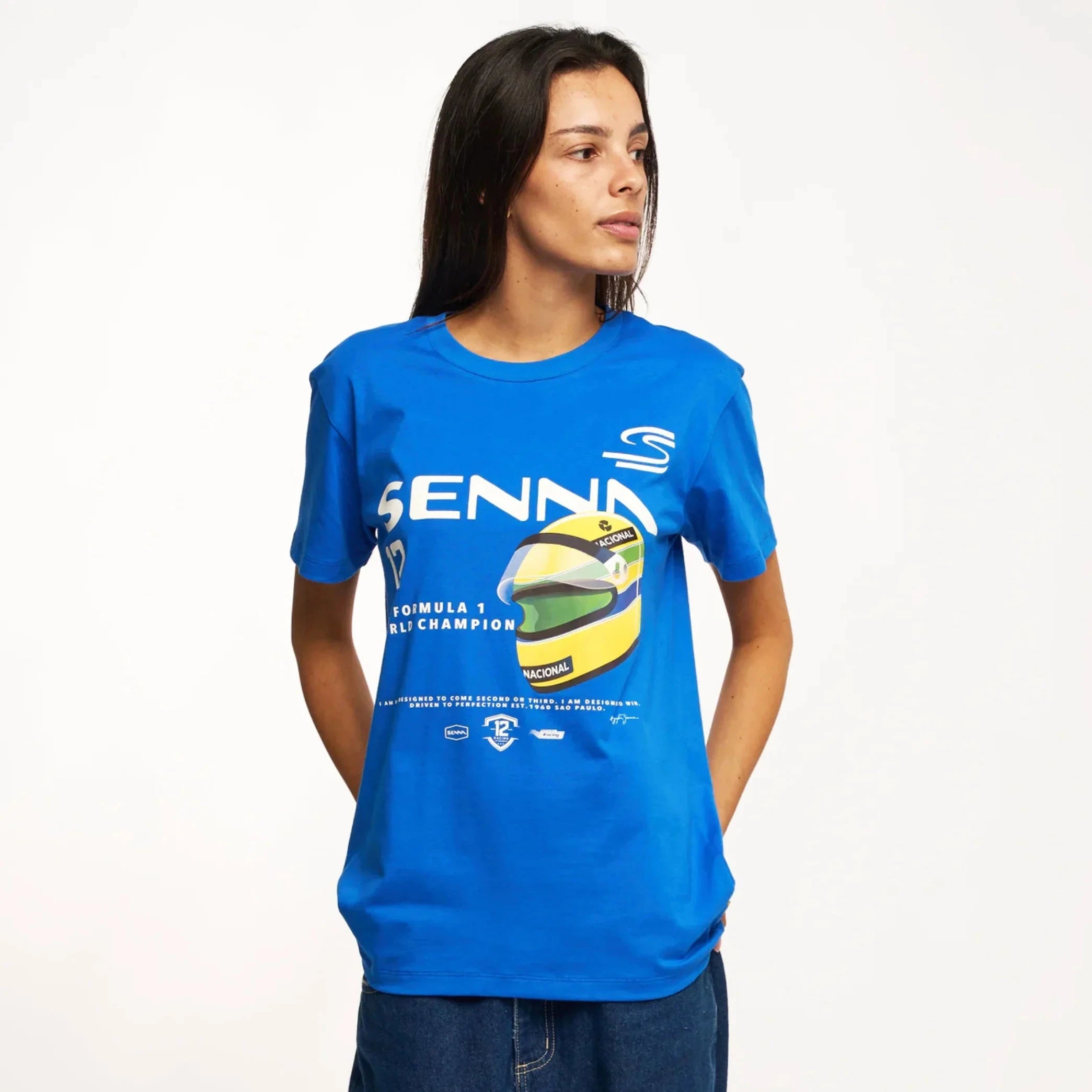 Ayrton Senna F1 Graphic #12 T-Shirt - Navy/Blue Vest Ayrton Senna