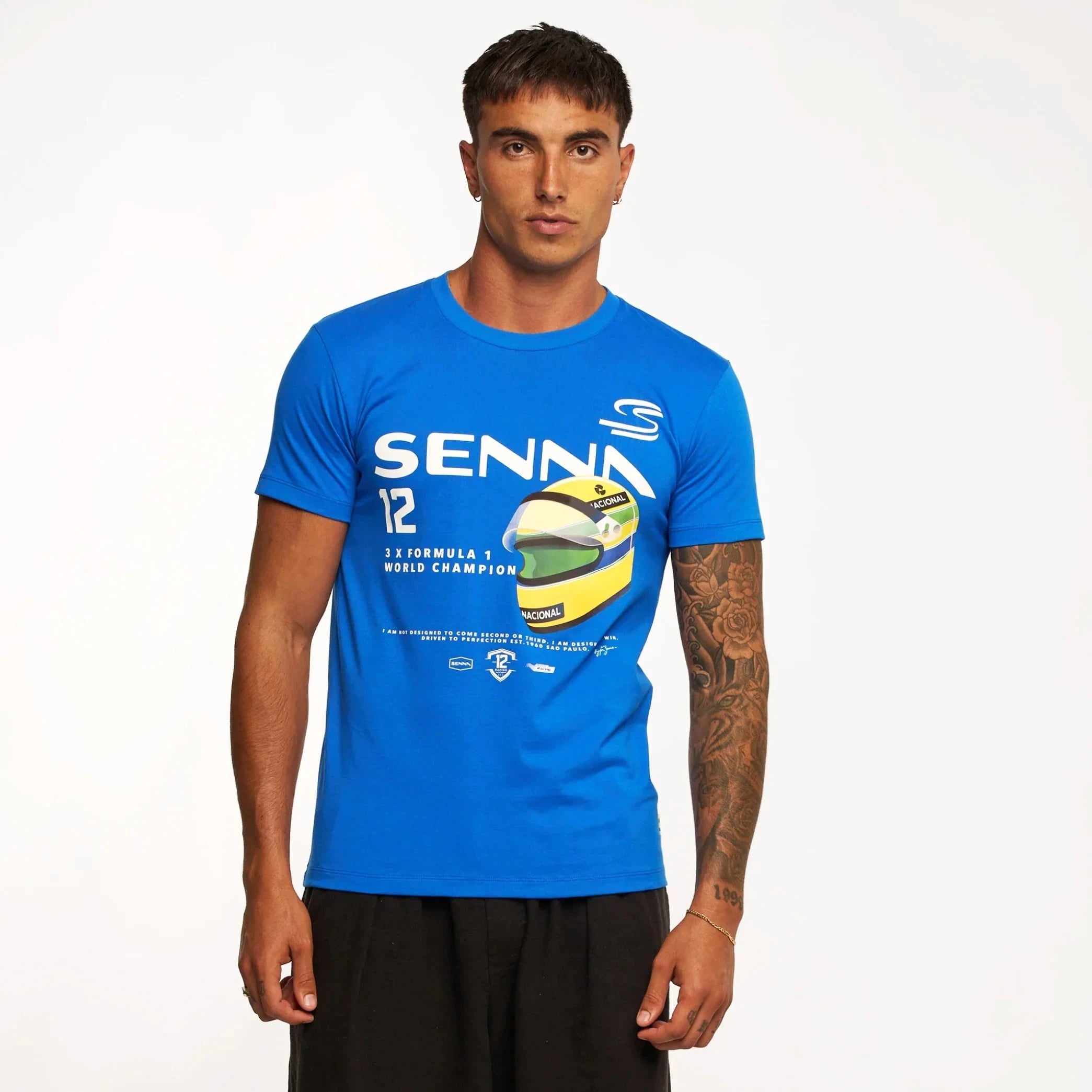 Ayrton Senna F1 Graphic #12 T-Shirt - Navy/Blue Vest Ayrton Senna