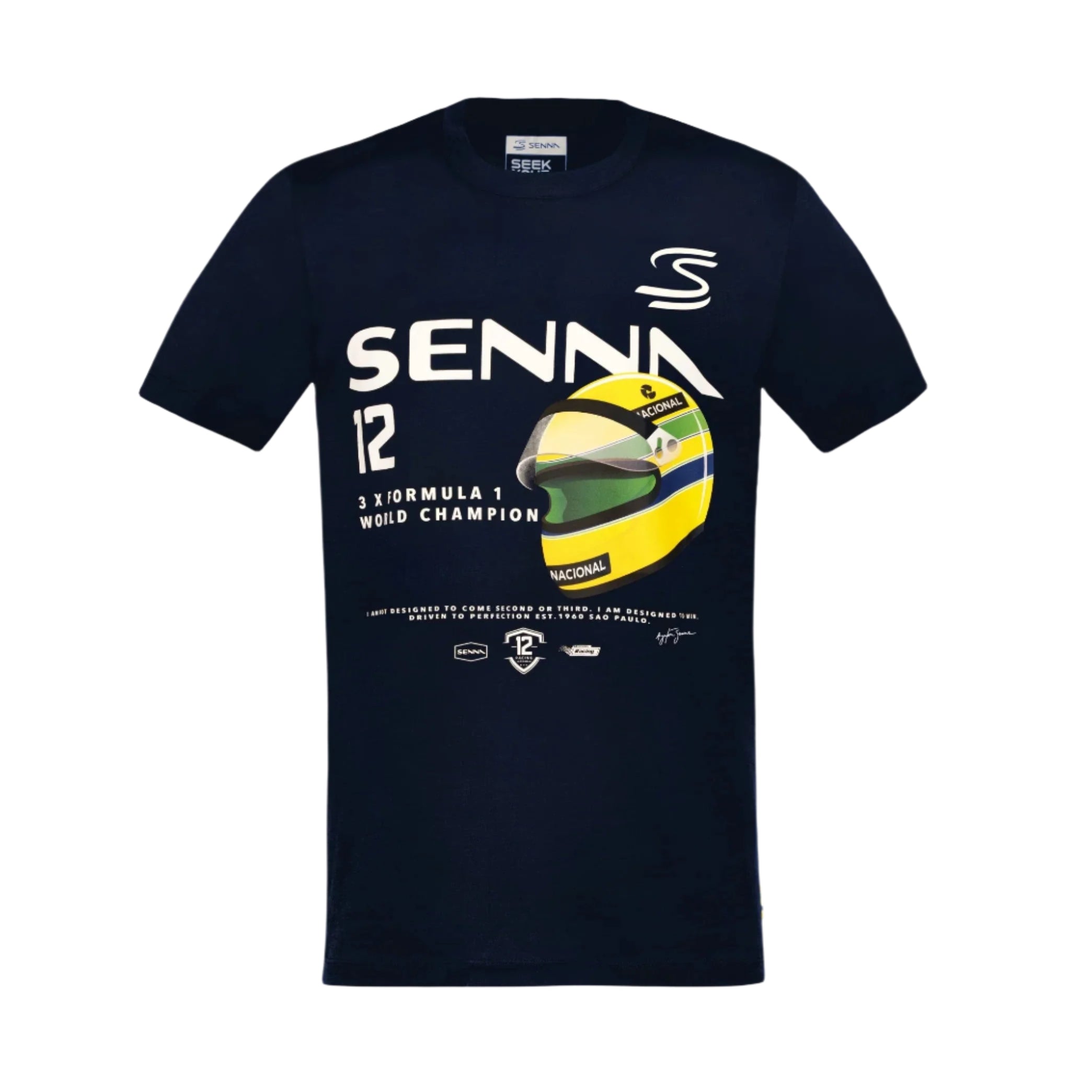 Ayrton Senna F1 Graphic #12 T-Shirt - Navy/Blue Vest Ayrton Senna XS Navy