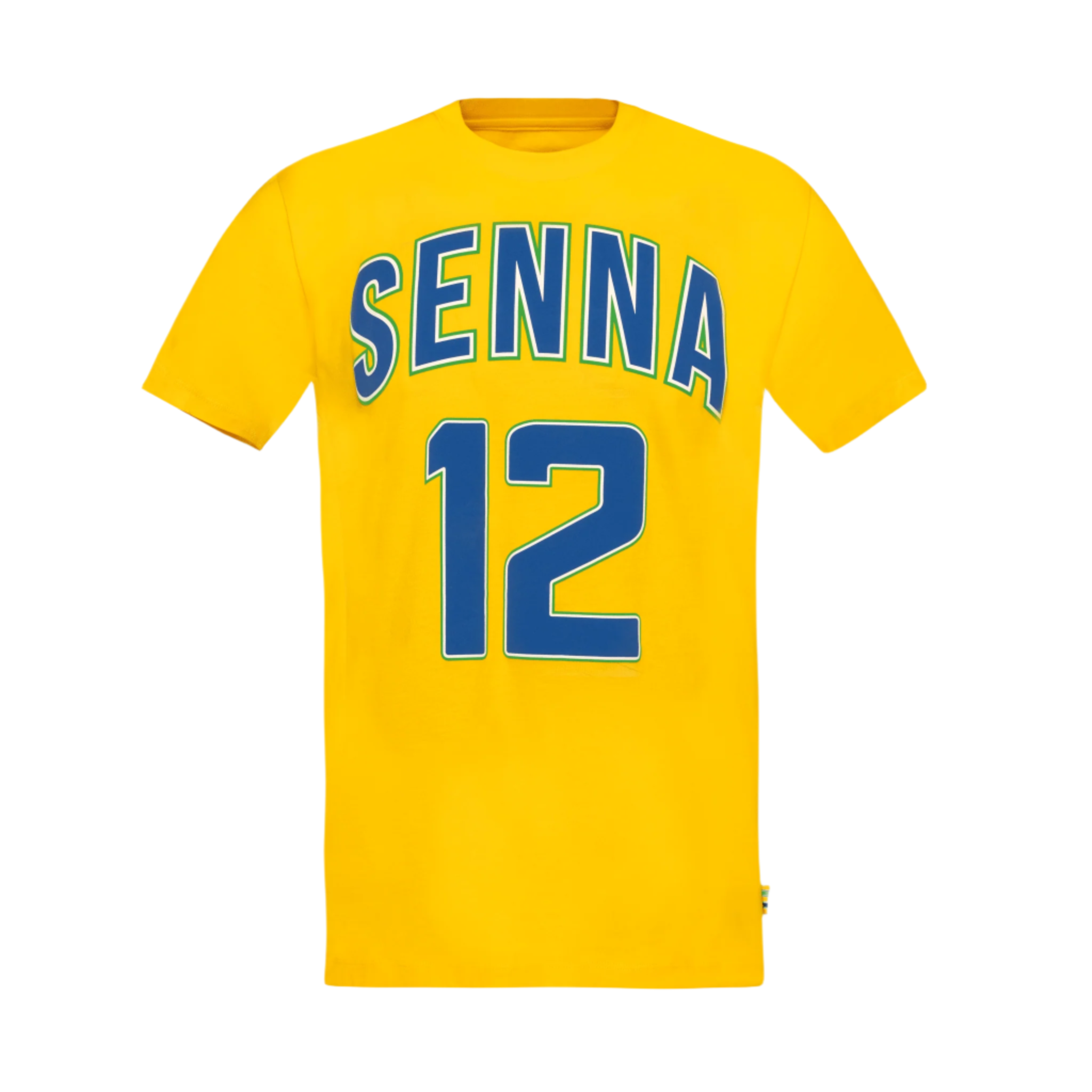 Ayrton Senna F1 Collegiate T-Shirt - Blue/Yellow T-shirts Ayrton Senna XS Yellow