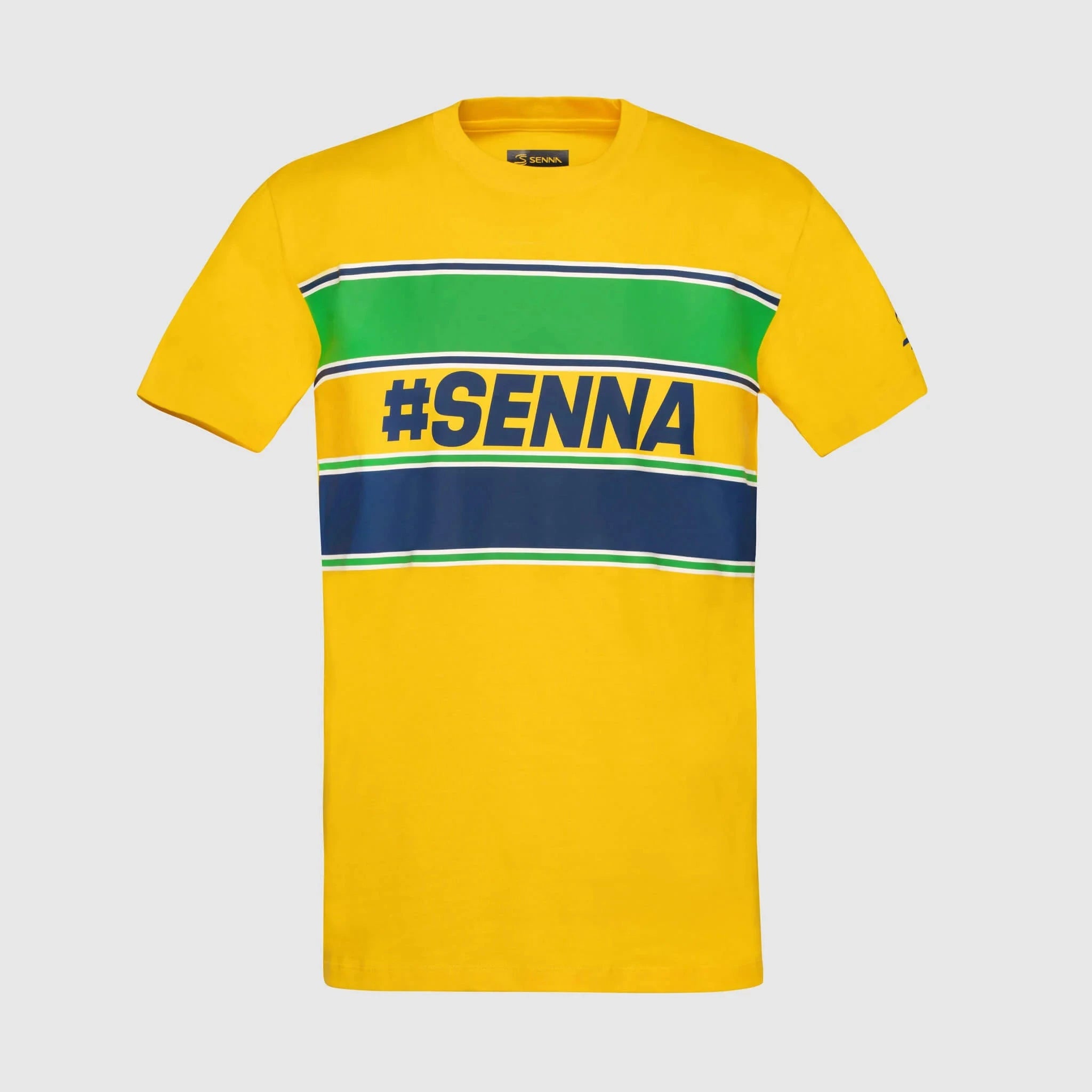 Ayrton Senna F1 Men's #Senna T-Shirt - Blue/Yellow/White T-shirts Ayrton Senna XS Yellow