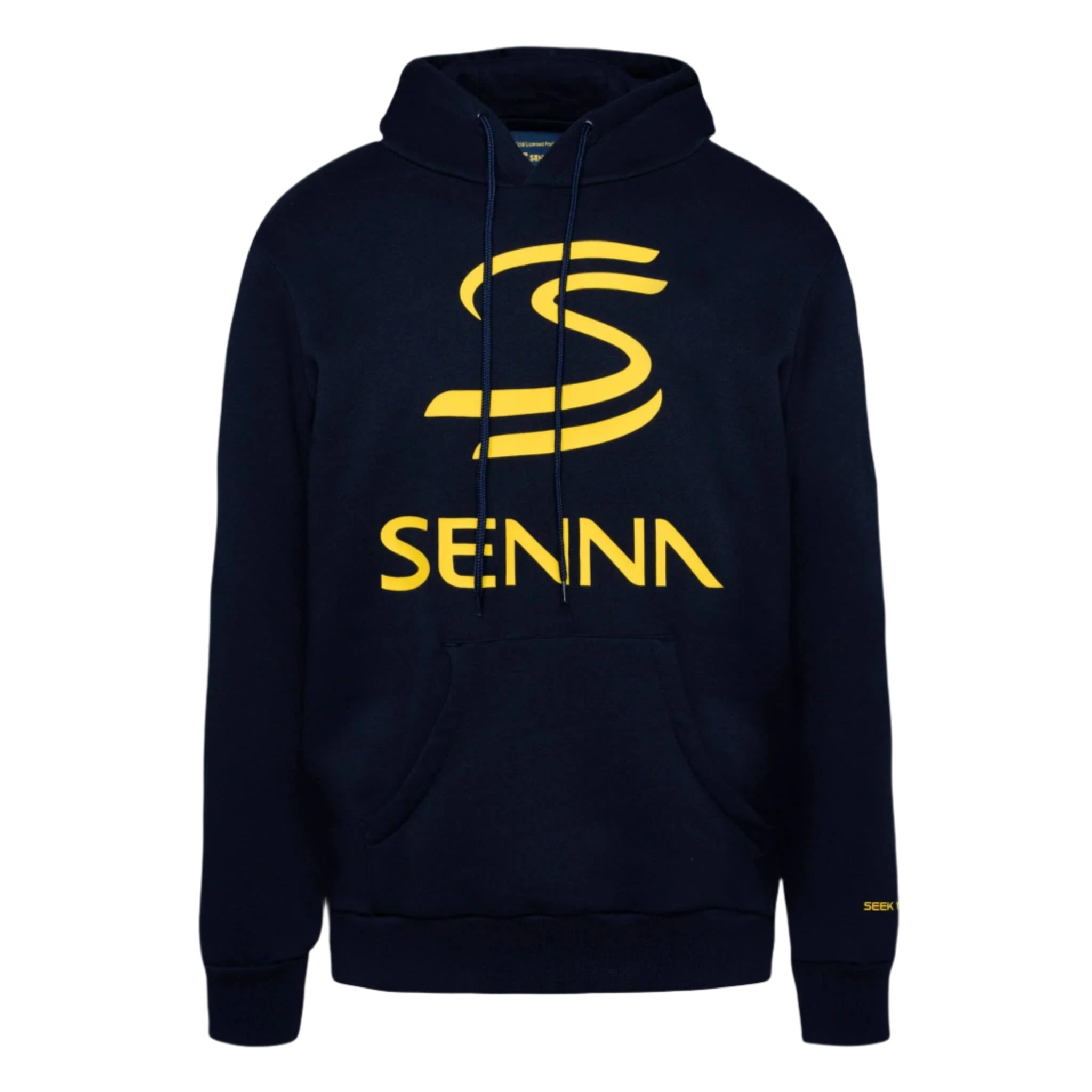 Ayrton Senna F1 Men's Legacy Pullover Hoodie - Navy/Gray Marble Hoodies Ayrton Senna XS Navy