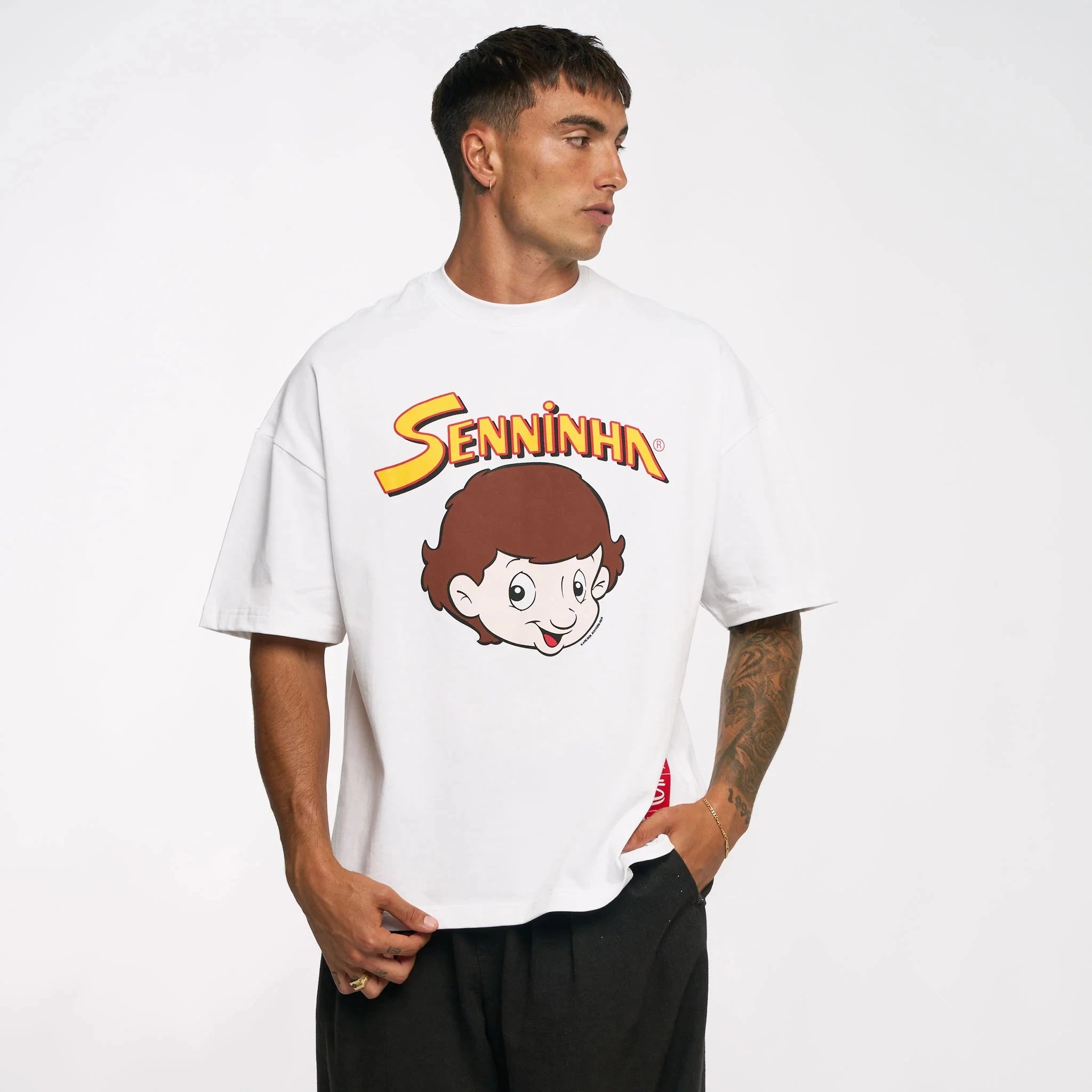 Ayrton Senna F1 Senninha Oversized T-Shirt - White T-shirts Ayrton Senna