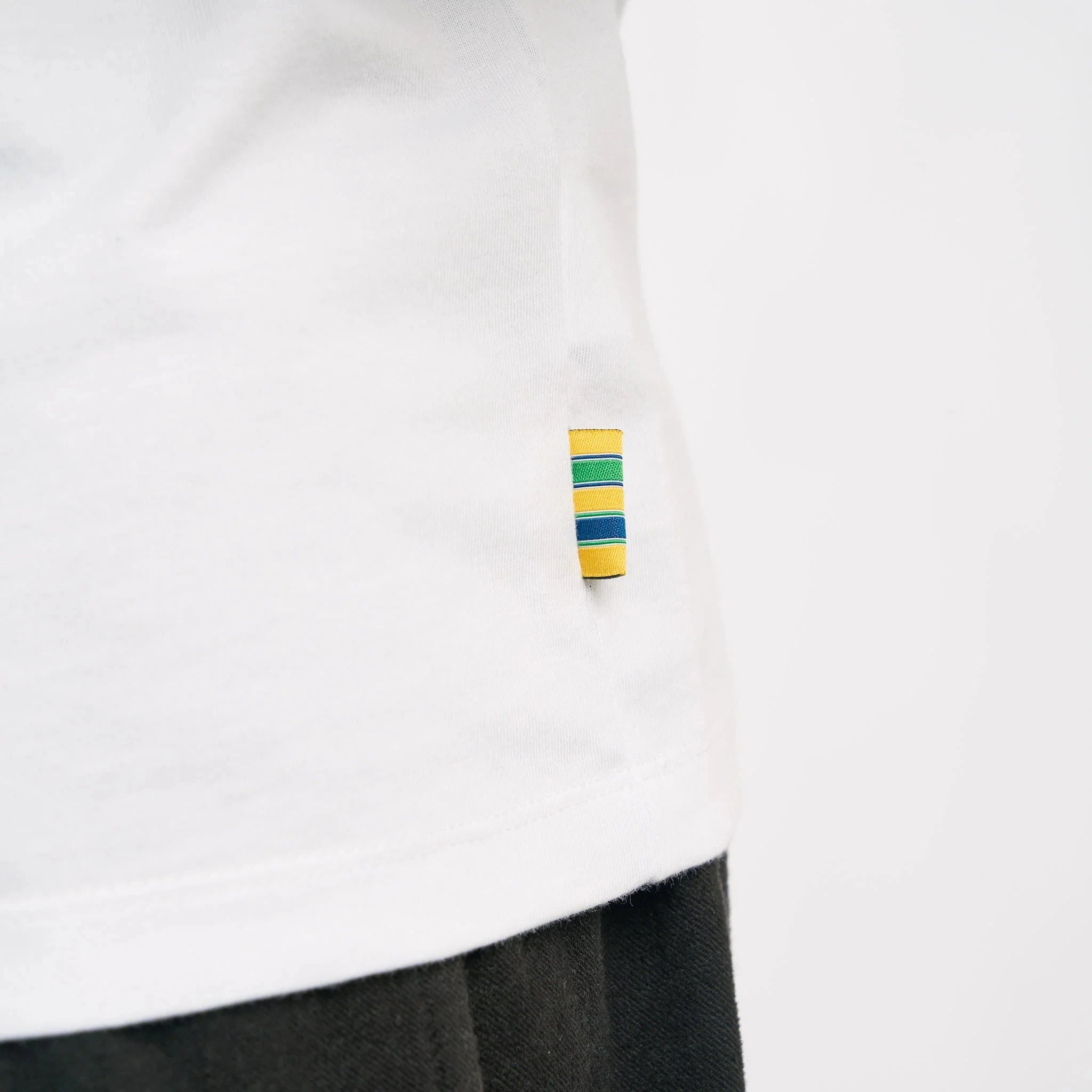Ayrton Senna F1 Race T-Shirt - White/Yellow T-shirts Ayrton Senna