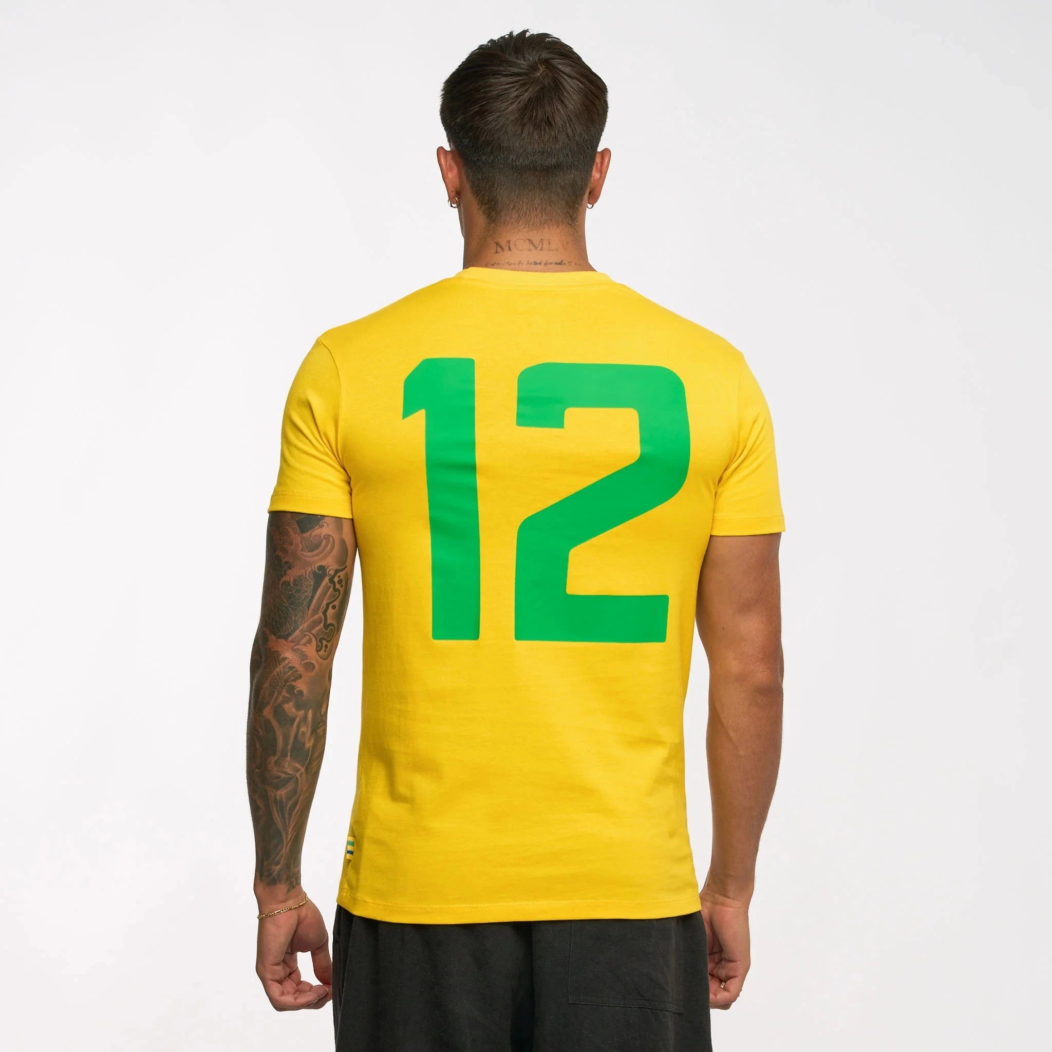 Ayrton Senna F1 Race T-Shirt - White/Yellow T-shirts Ayrton Senna