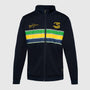 Ayrton Senna F1 Retro Stripe Pullover Jacket - White/Navy Jackets Ayrton Senna XS Navy