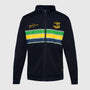 Ayrton Senna F1 Retro Stripe Pullover Jacket - White/Navy Jackets Ayrton Senna XS Navy