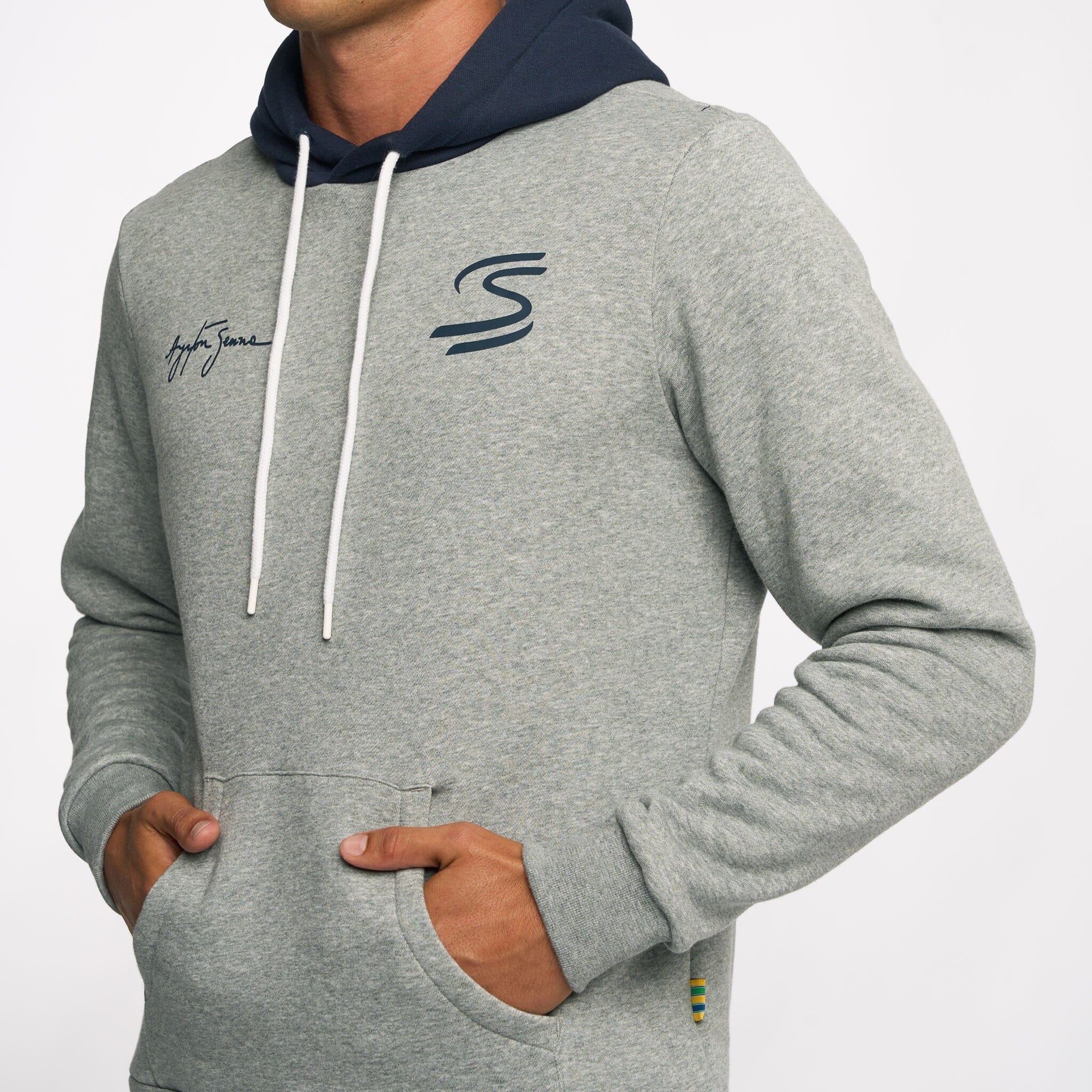 Ayrton Senna F1 Seek Your Truth Circle Hoodie - Gray Marle/Yellow Hoodies Ayrton Senna
