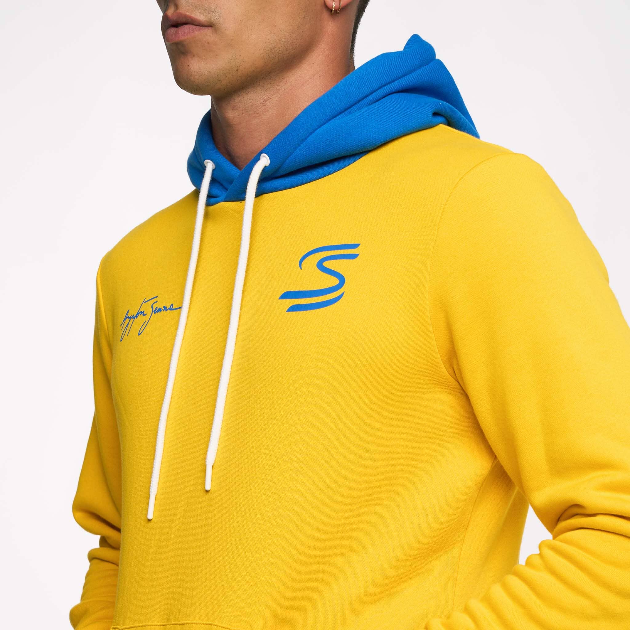 Ayrton Senna F1 Seek Your Truth Circle Hoodie - Gray Marle/Yellow Hoodies Ayrton Senna