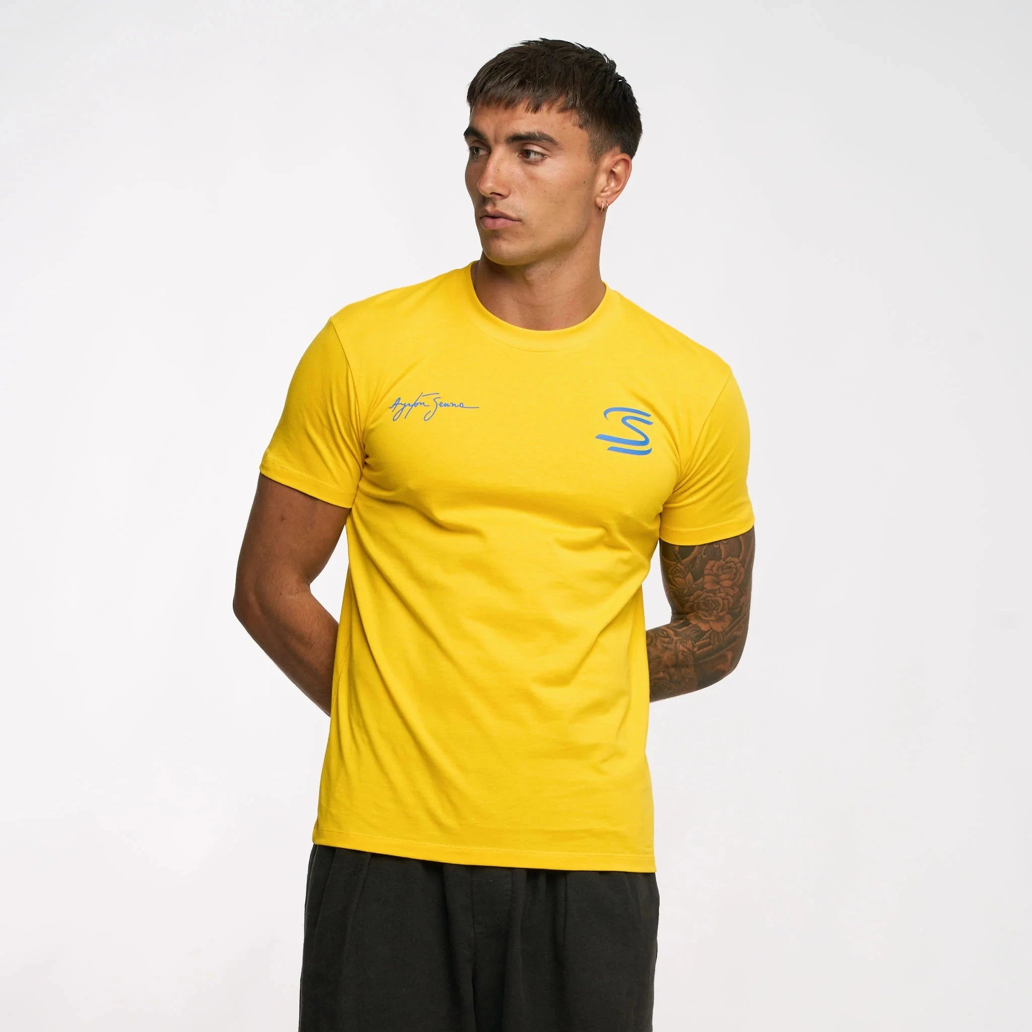 Ayrton Senna F1 Seek Your Truth Circle T-Shirt - White/Yellow T-shirts Ayrton Senna