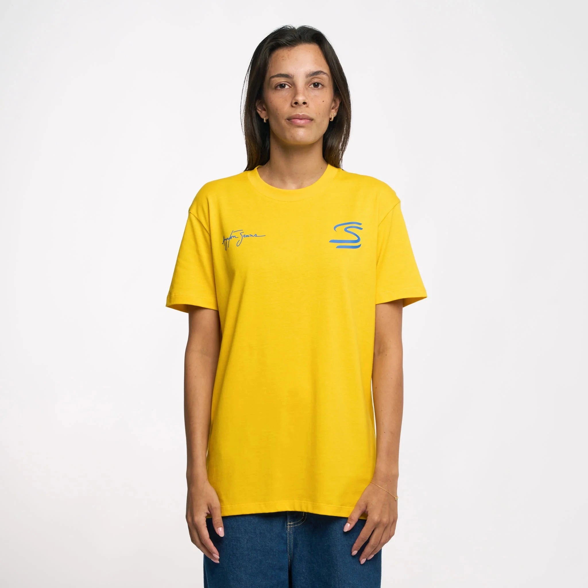 Ayrton Senna F1 Seek Your Truth Circle T-Shirt - White/Yellow T-shirts Ayrton Senna