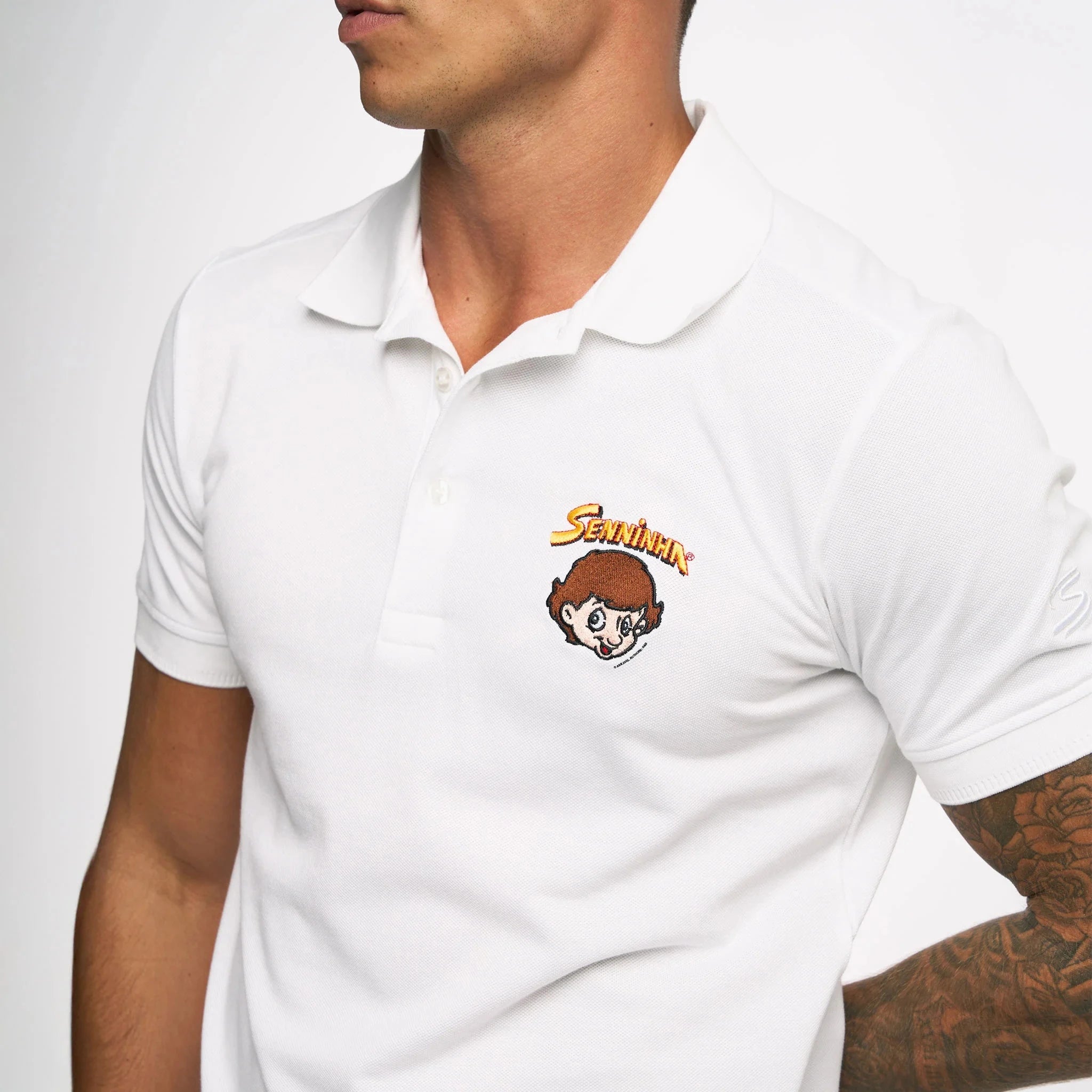 Ayrton Senna F1 Senninha Polo Shirt - White Polos Ayrton Senna