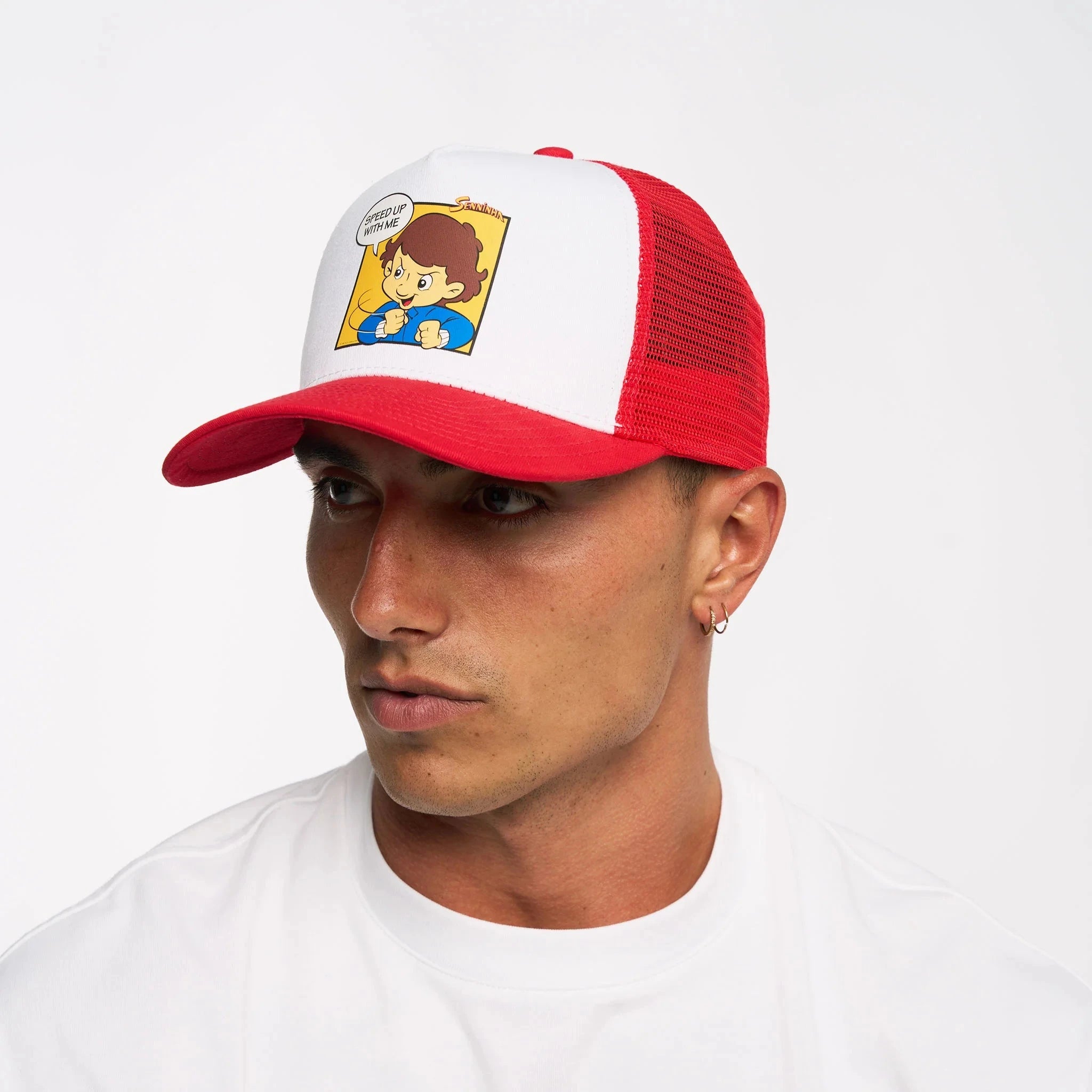 Ayrton Senna F1 Senninha Trucker Hat - Red Hats Ayrton Senna