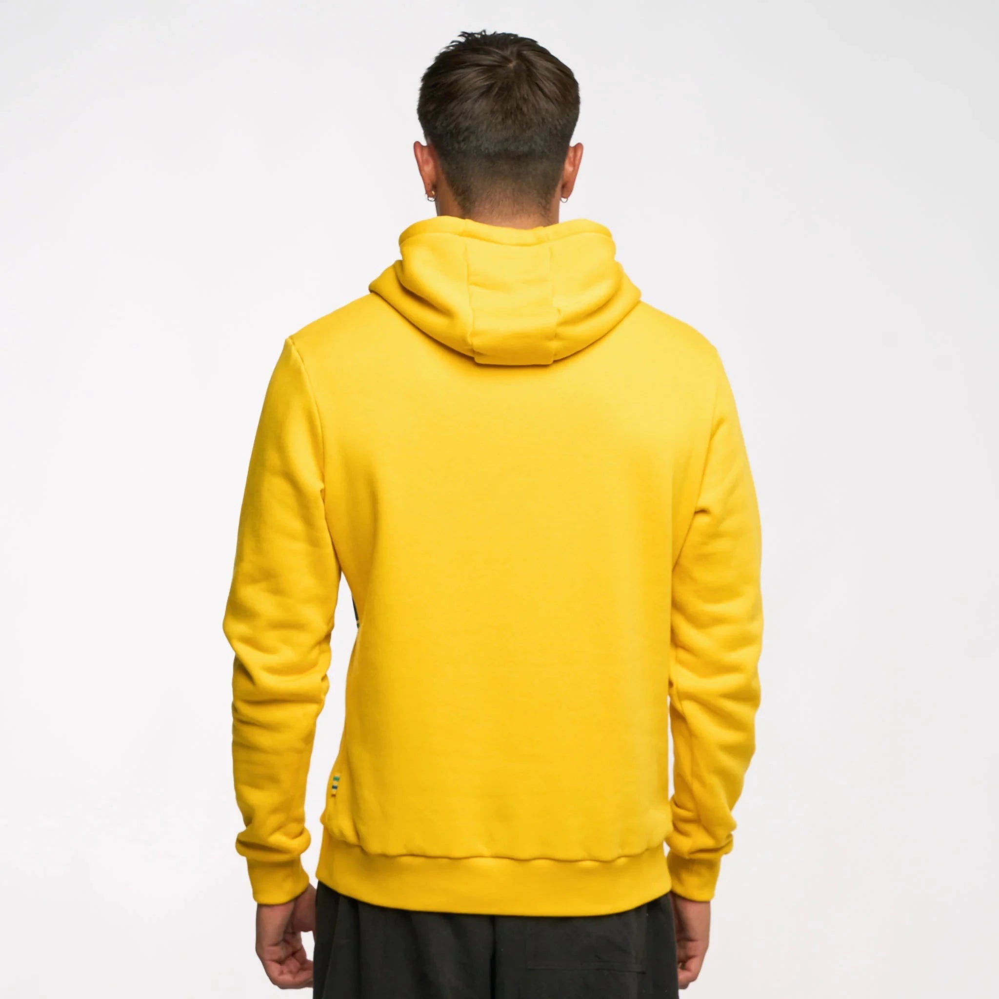 Ayrton Senna F1 Stripe Pullover Hoodie - White/Yellow Hoodies Ayrton Senna