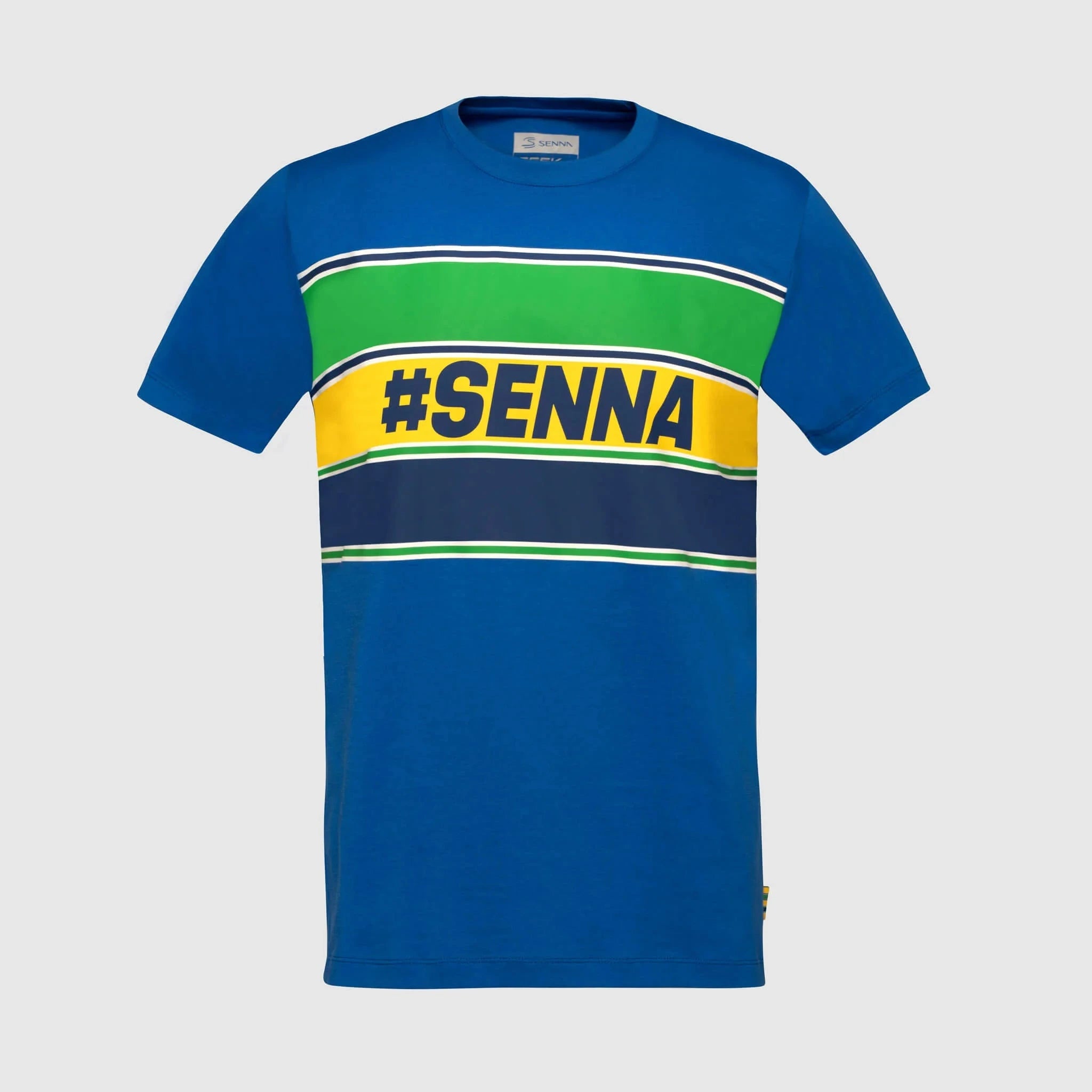 Ayrton Senna F1 Men's #Senna T-Shirt - Blue/Yellow/White T-shirts Ayrton Senna XS Blue