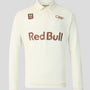 Red Bull Racing F1 Classic Henley Long Sleeve Polo - White Marl