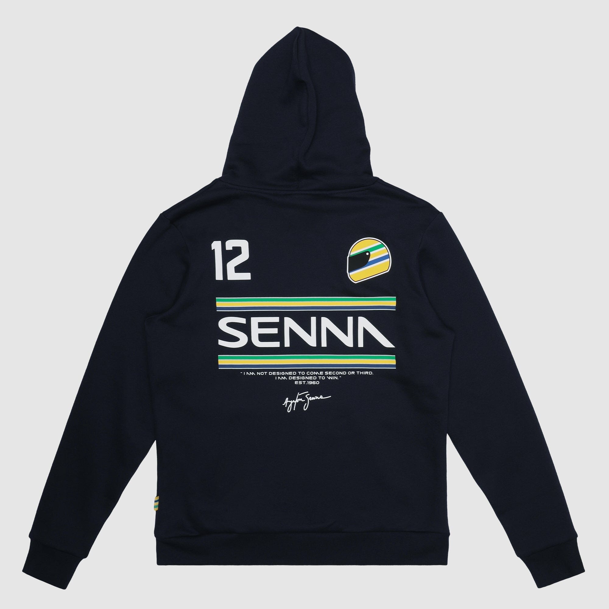 Ayrton Senna F1 #12 Pullover Hoodie - Navy Hoodies Ayrton Senna