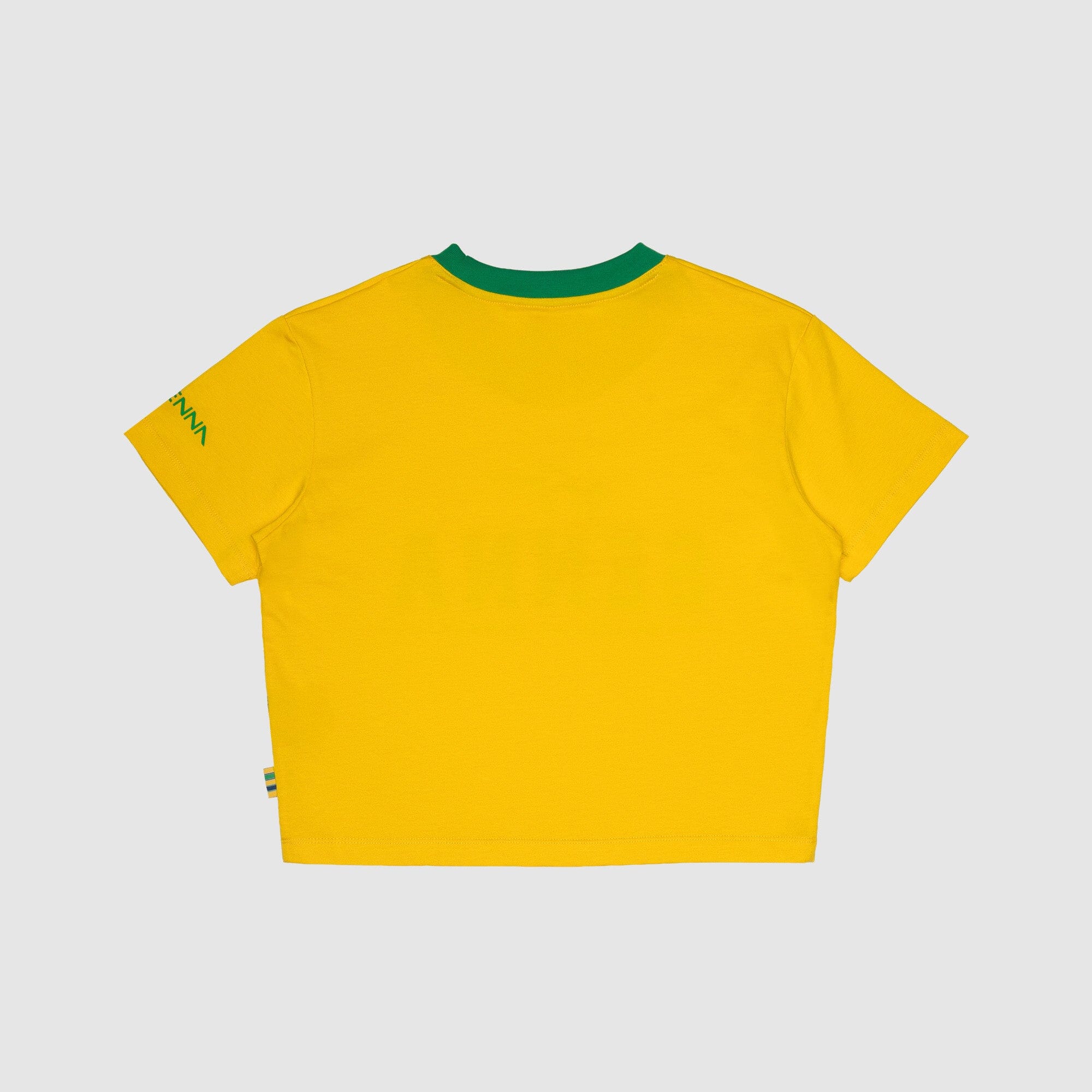 Ayrton Senna F1 Women's Brazil Crop T-Shirt - Yellow T-shirts Ayrton Senna