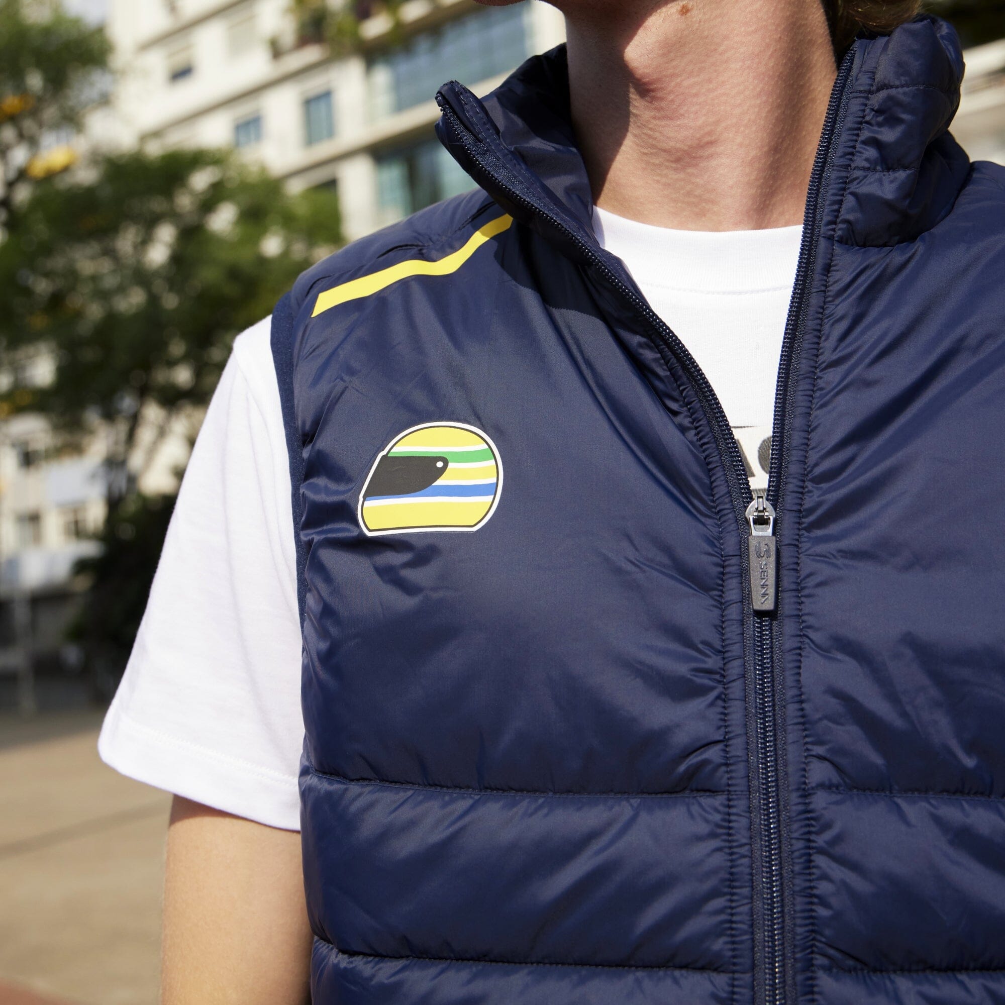 Ayrton Senna F1 Helmet Vest - Navy Vest Ayrton Senna