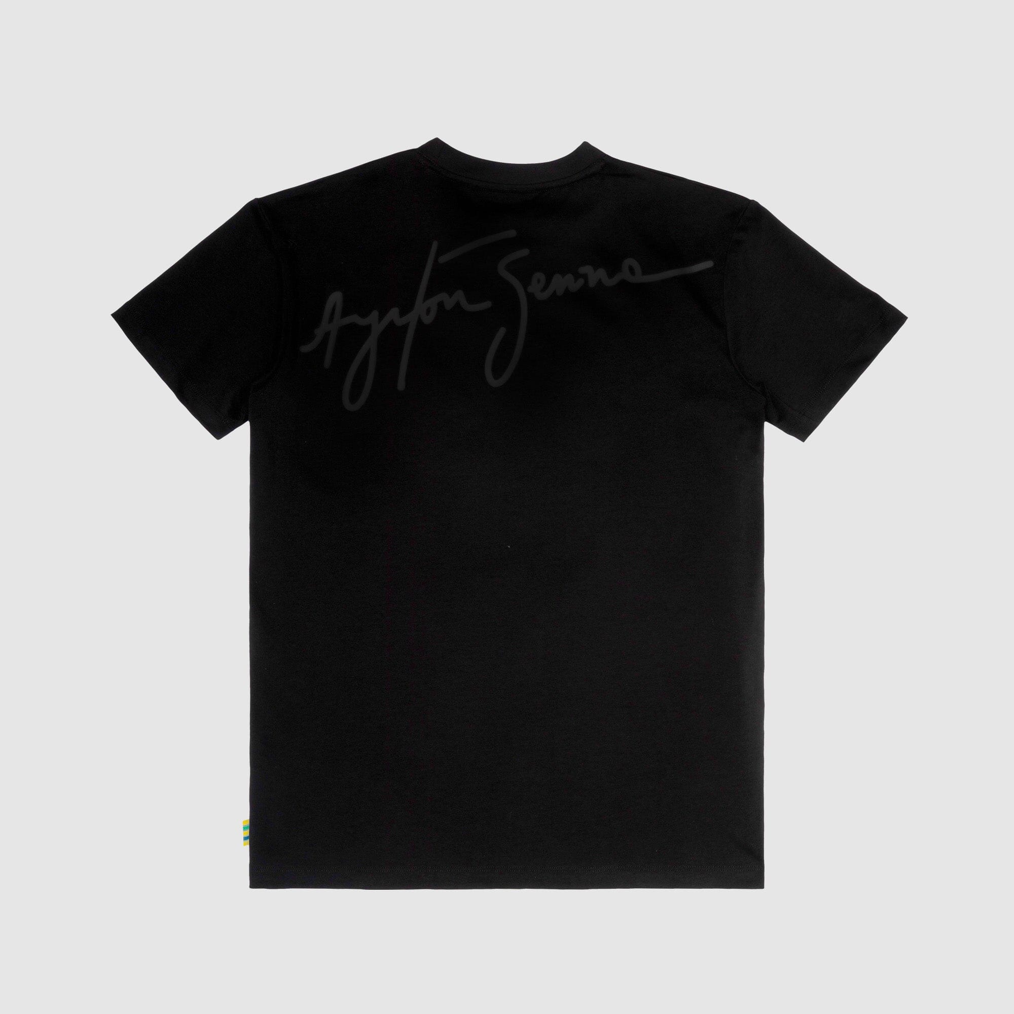 Ayrton Senna F1 Signature T-Shirt - Ash/Black T-shirts Ayrton Senna