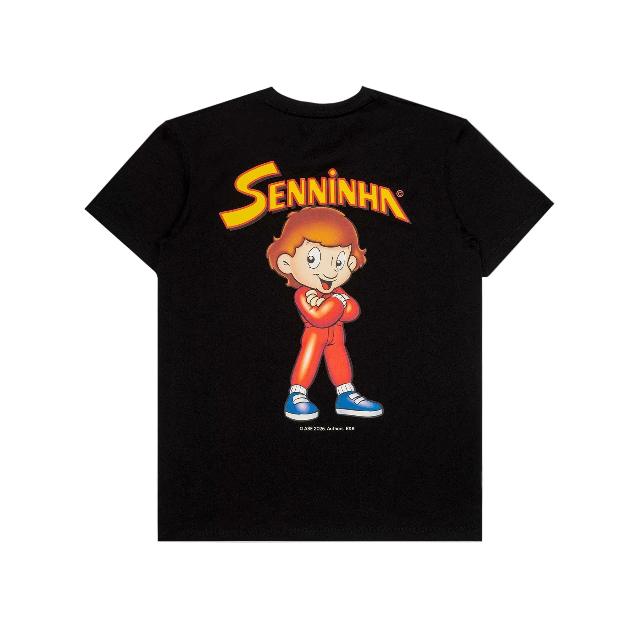 Ayrton Senna F1 Senninha Figure T-Shirt - Black T-shirts Ayrton Senna