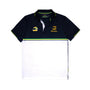 Ayrton Senna F1 Striped Polyester Panel Polo Shirt - Navy Polos Ayrton Senna