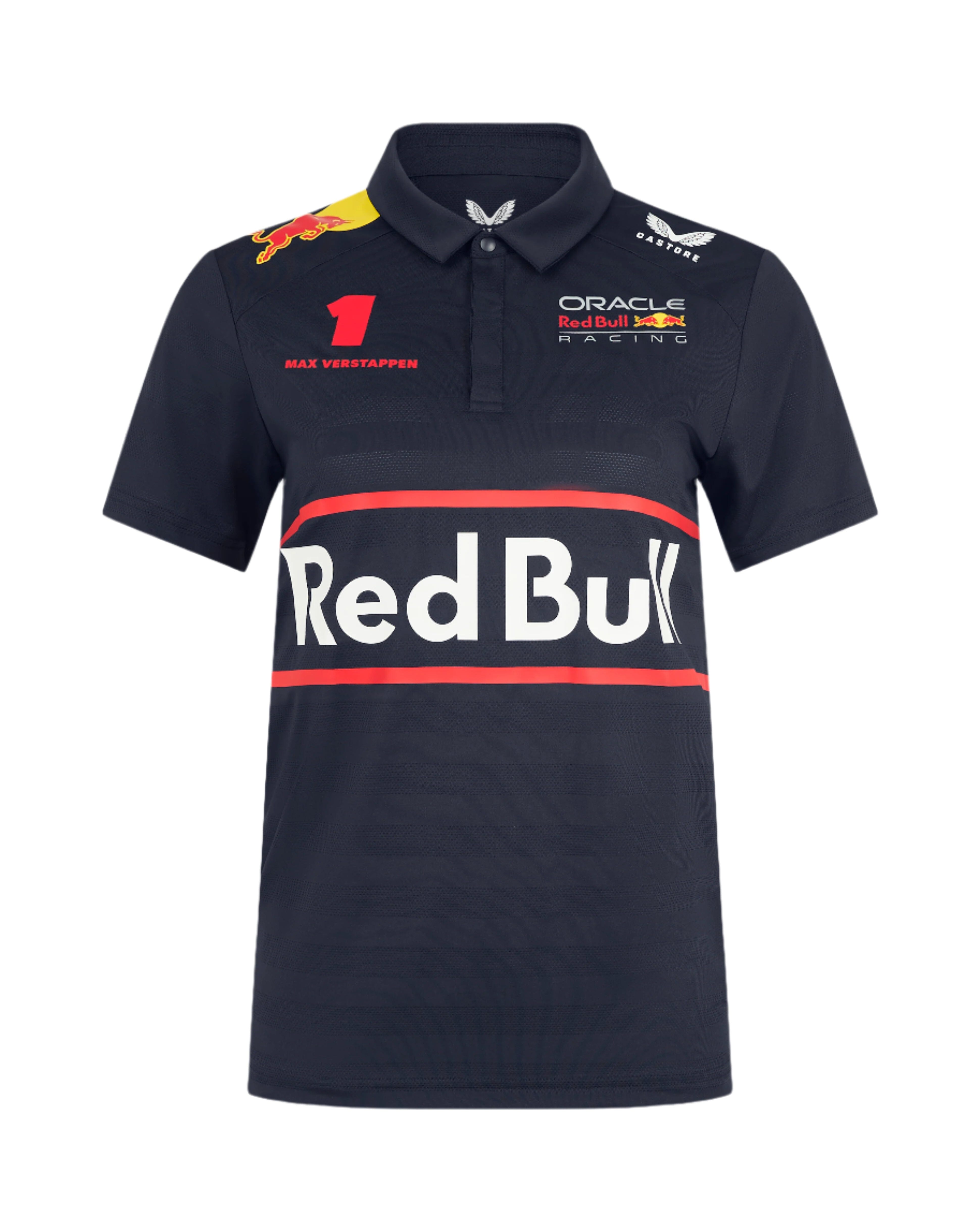 Red Bull Racing F1 Women's 2025 Max Verstappen Team Polo Shirt- Navy Polos Red Bull Racing
