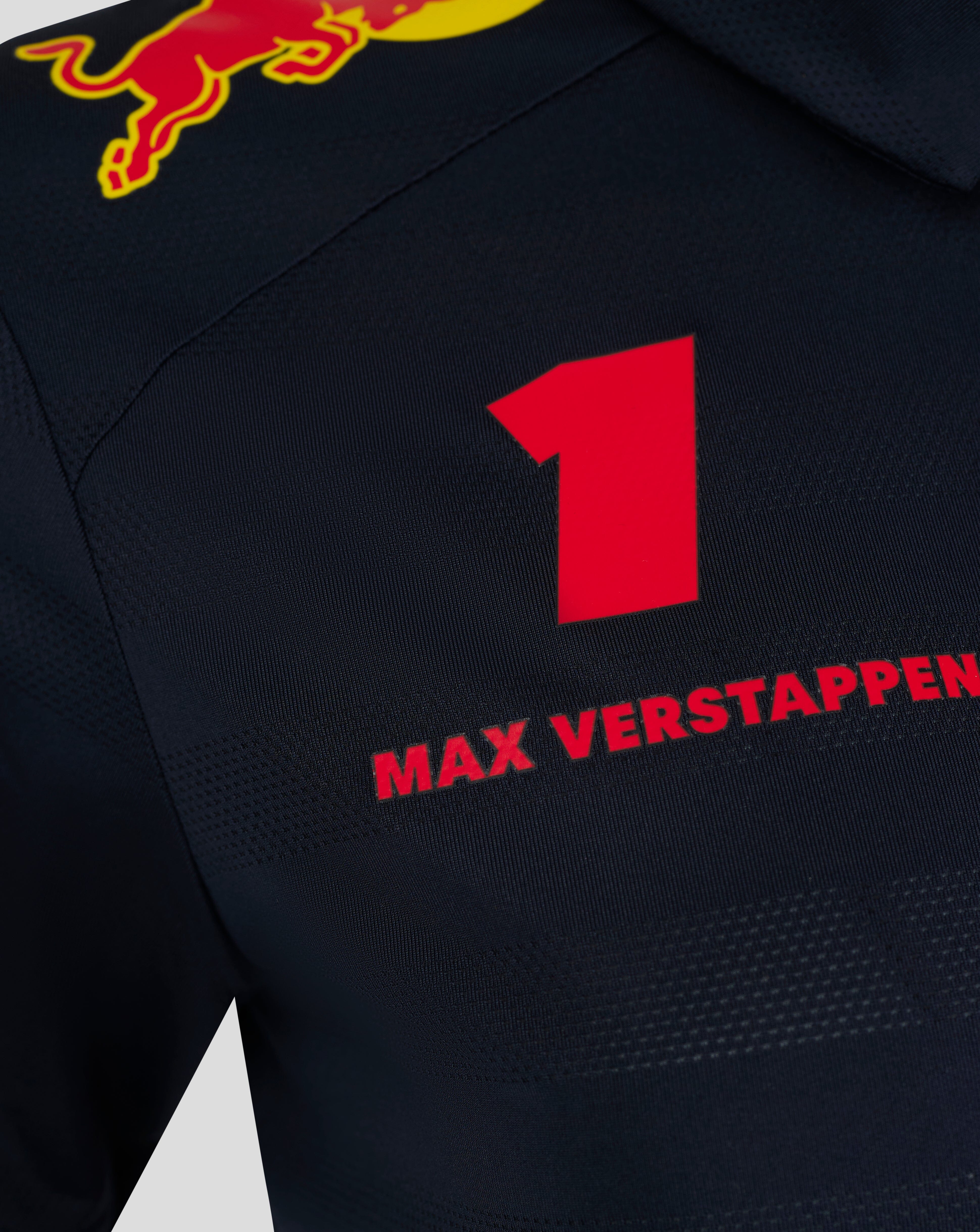 Red Bull Racing F1 Women's 2025 Max Verstappen Team Polo Shirt- Navy Polos Red Bull Racing