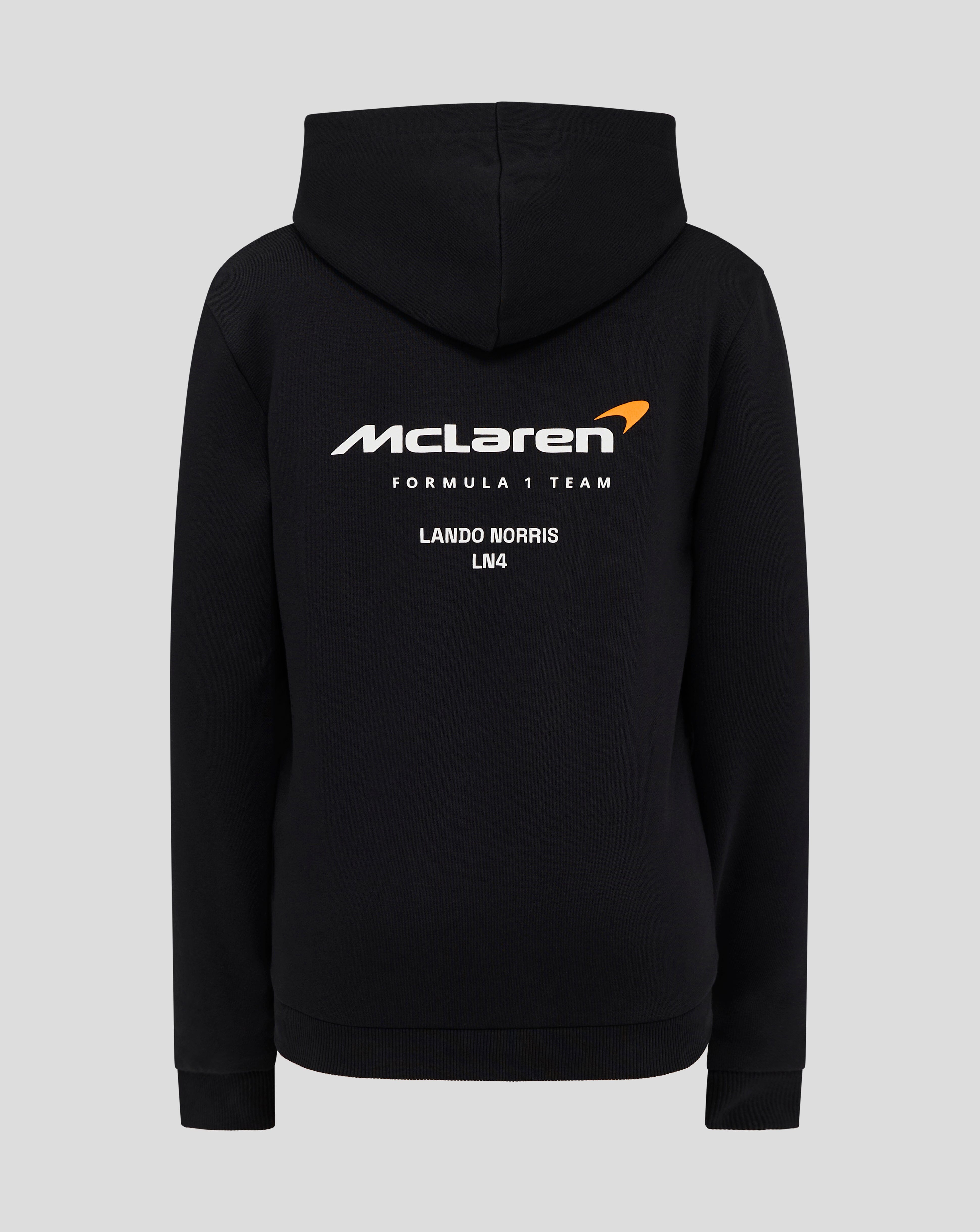 McLaren F1 Kids Lando Norris Hoodie- Youth Black Hoodies McLaren-Castore