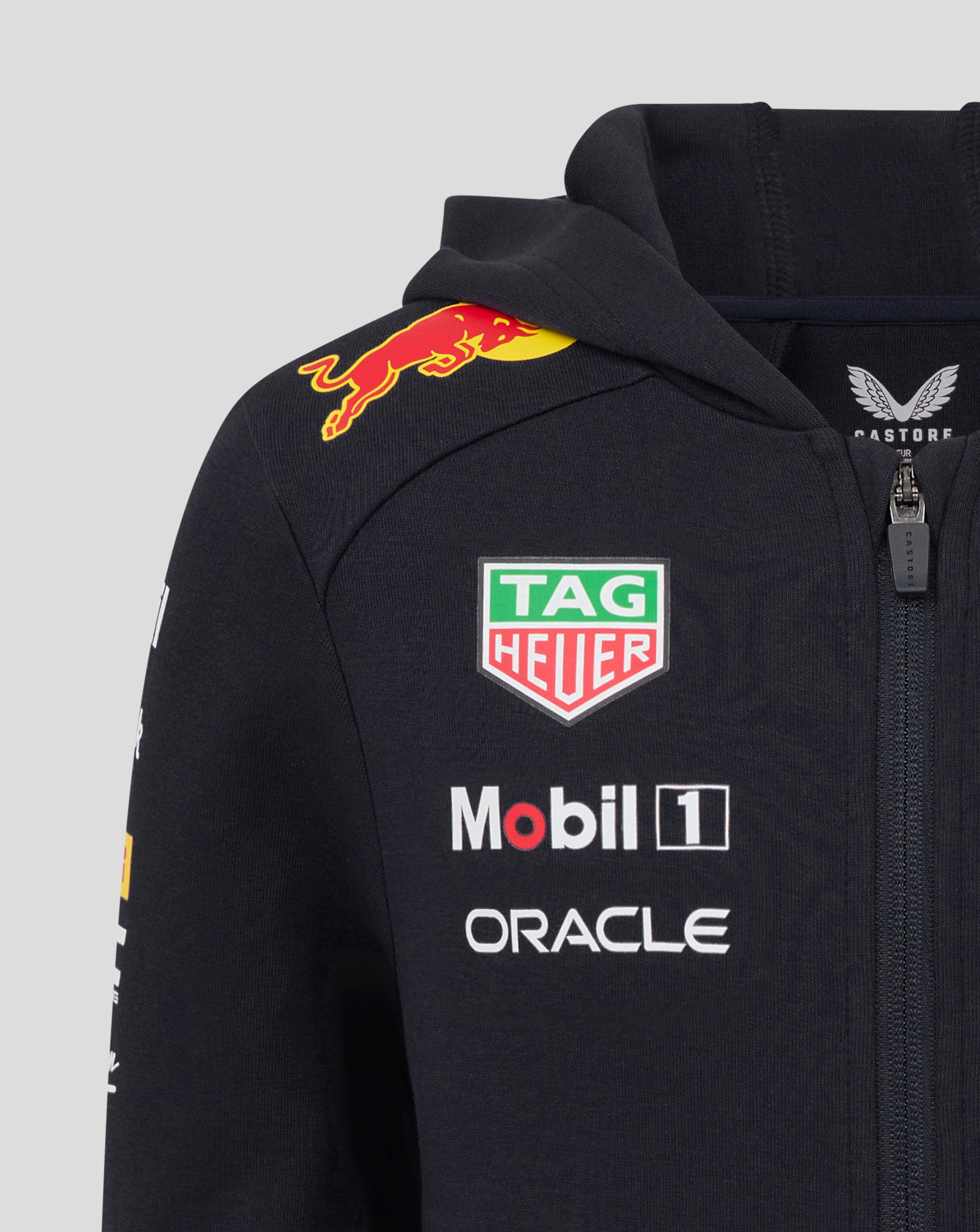 Red Bull Racing F1 Kid's 2025 Team Full Zip Hoodie- Youth Navy Hoodies Red Bull Racing
