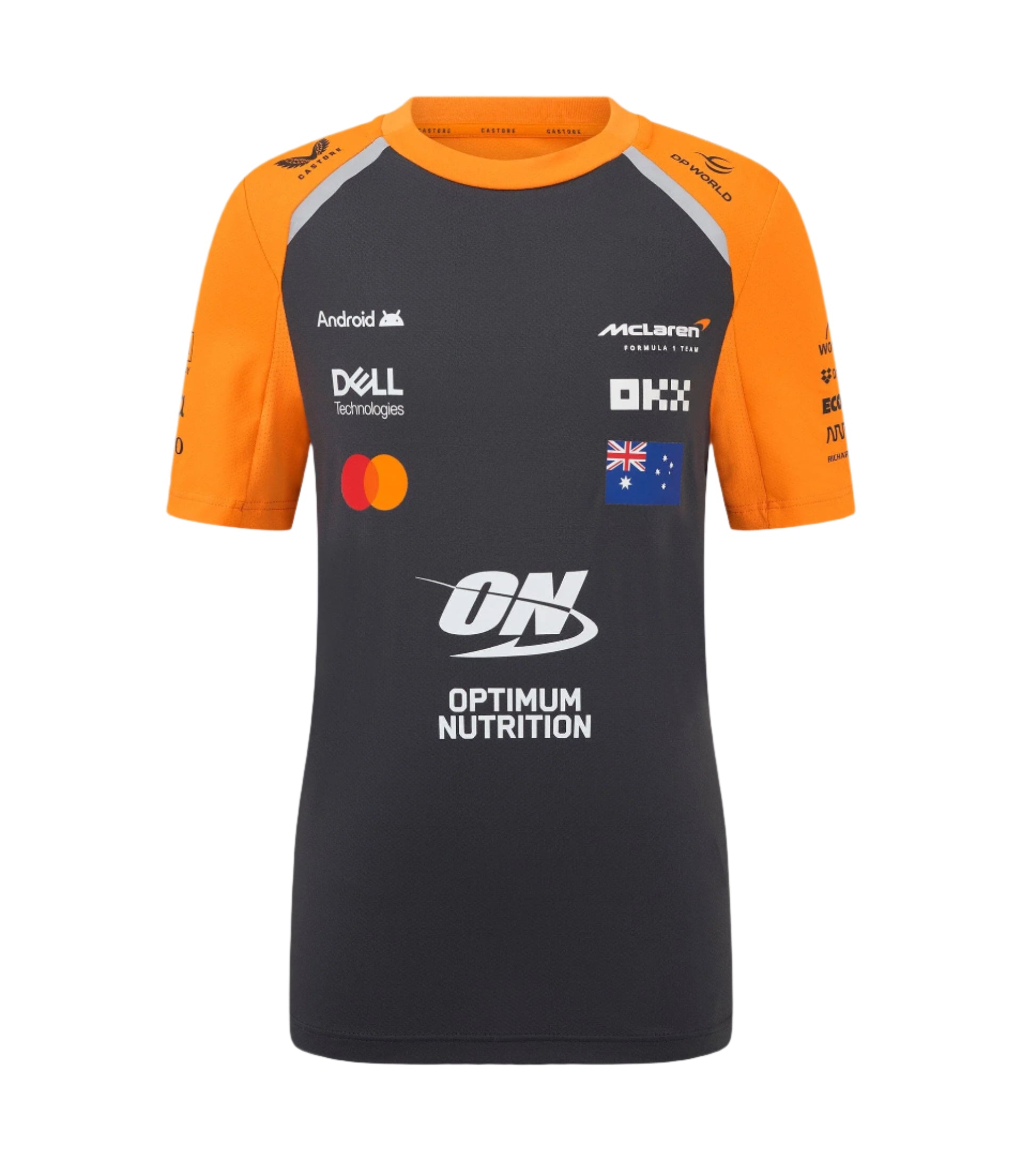 McLaren F1 Kids 2025 Oscar Piastri Team Set Up T-Shirt- Youth Papaya/Phantom T-shirts McLaren-Castore S Dark Gray