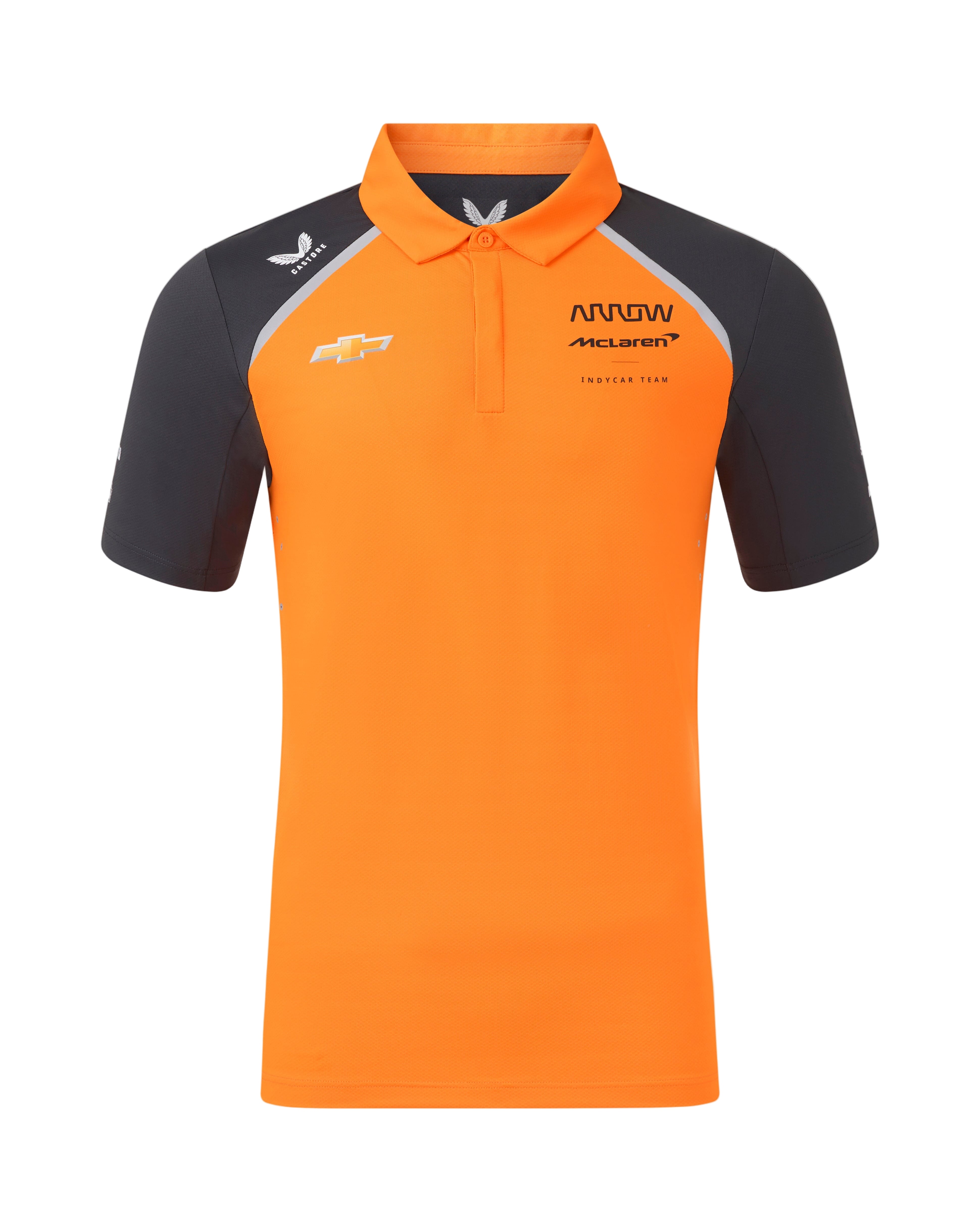 McLaren Indy Car 2025 Men's Team Polo Shirt - Papaya Polos McLaren Indy