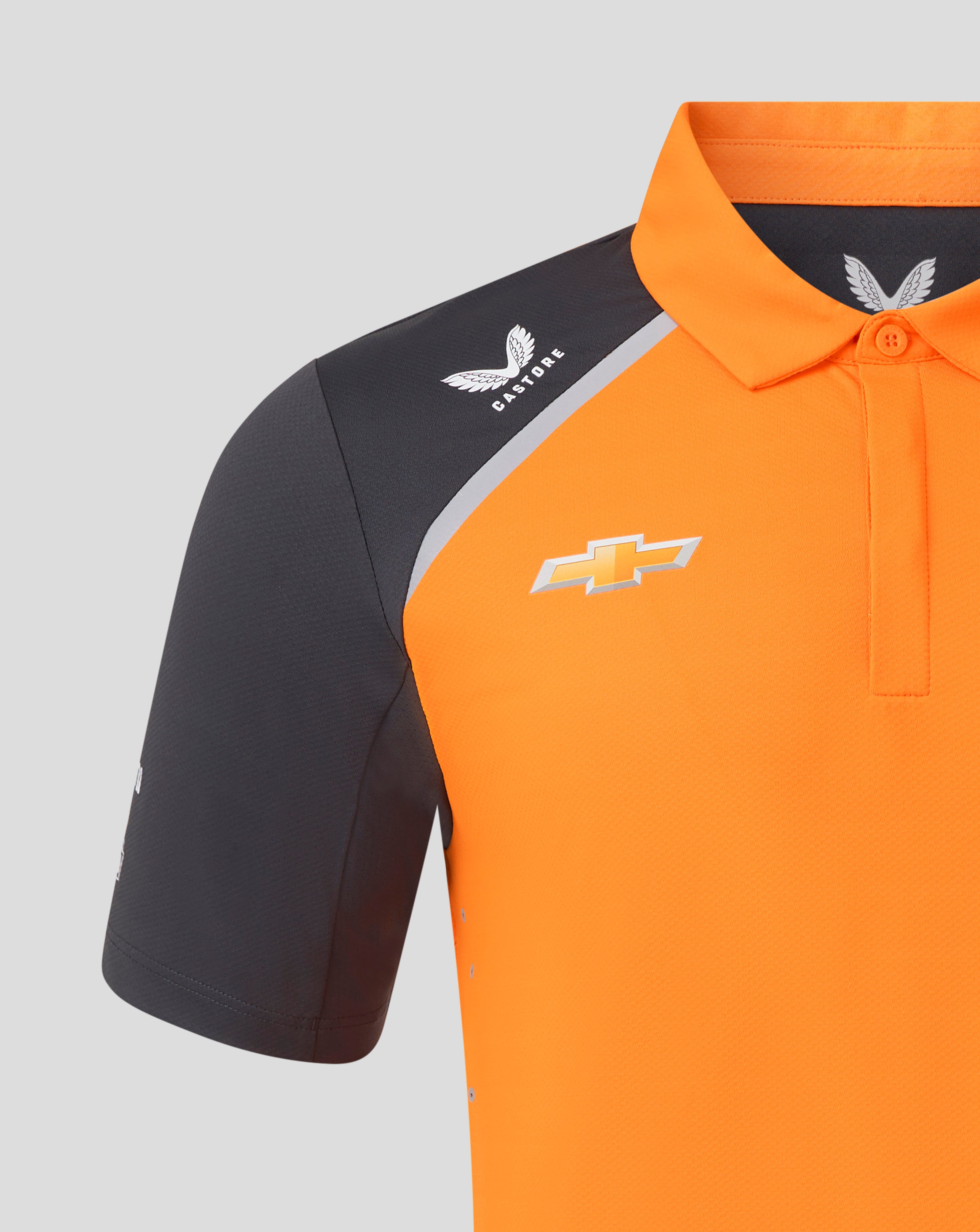 McLaren Indy Car 2025 Men's Team Polo Shirt - Papaya Polos McLaren Indy