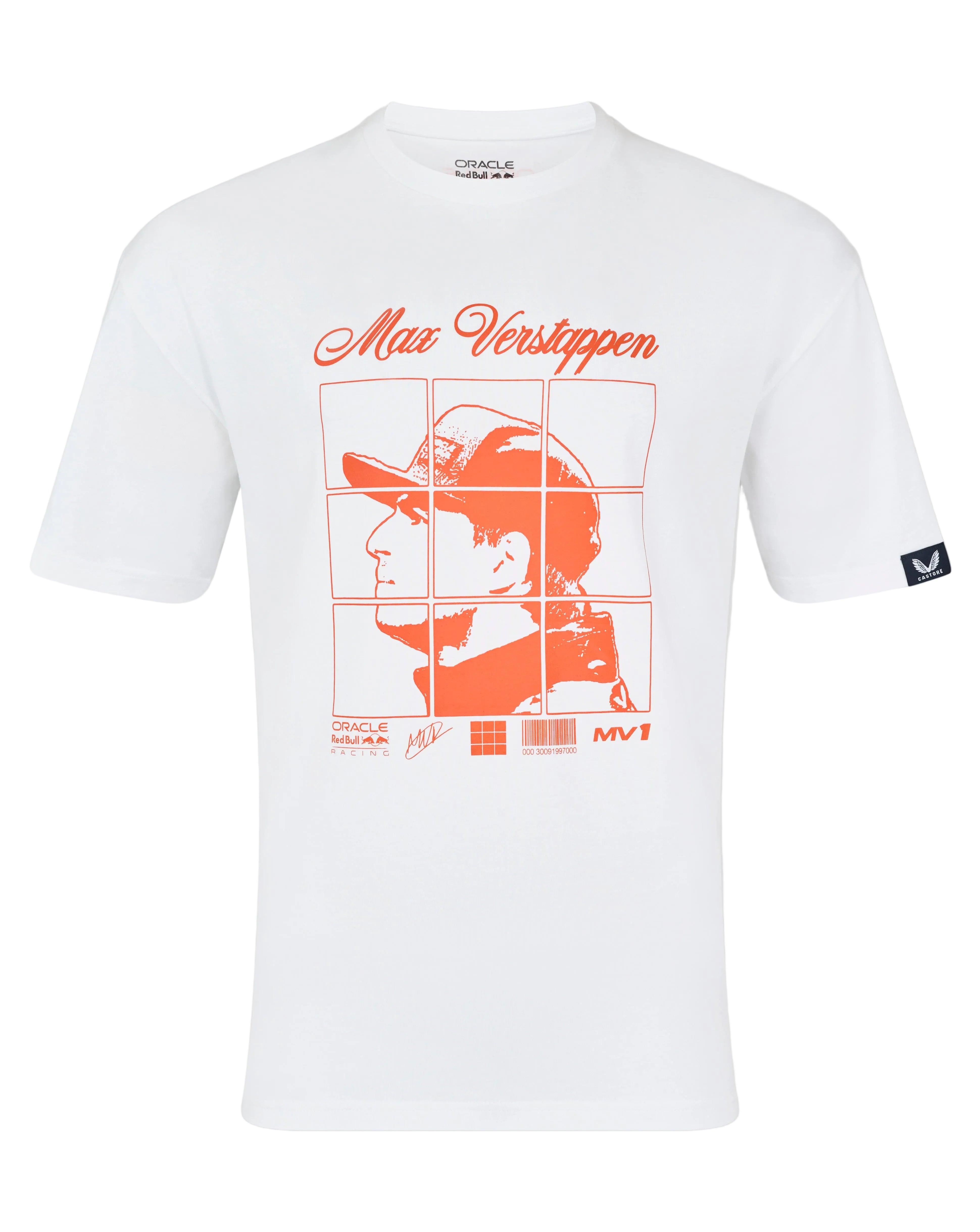 Red Bull Racing F1 Max Verstappen Puzzle T-Shirt - Exotic Orange/White T-shirts Red Bull Racing XS White