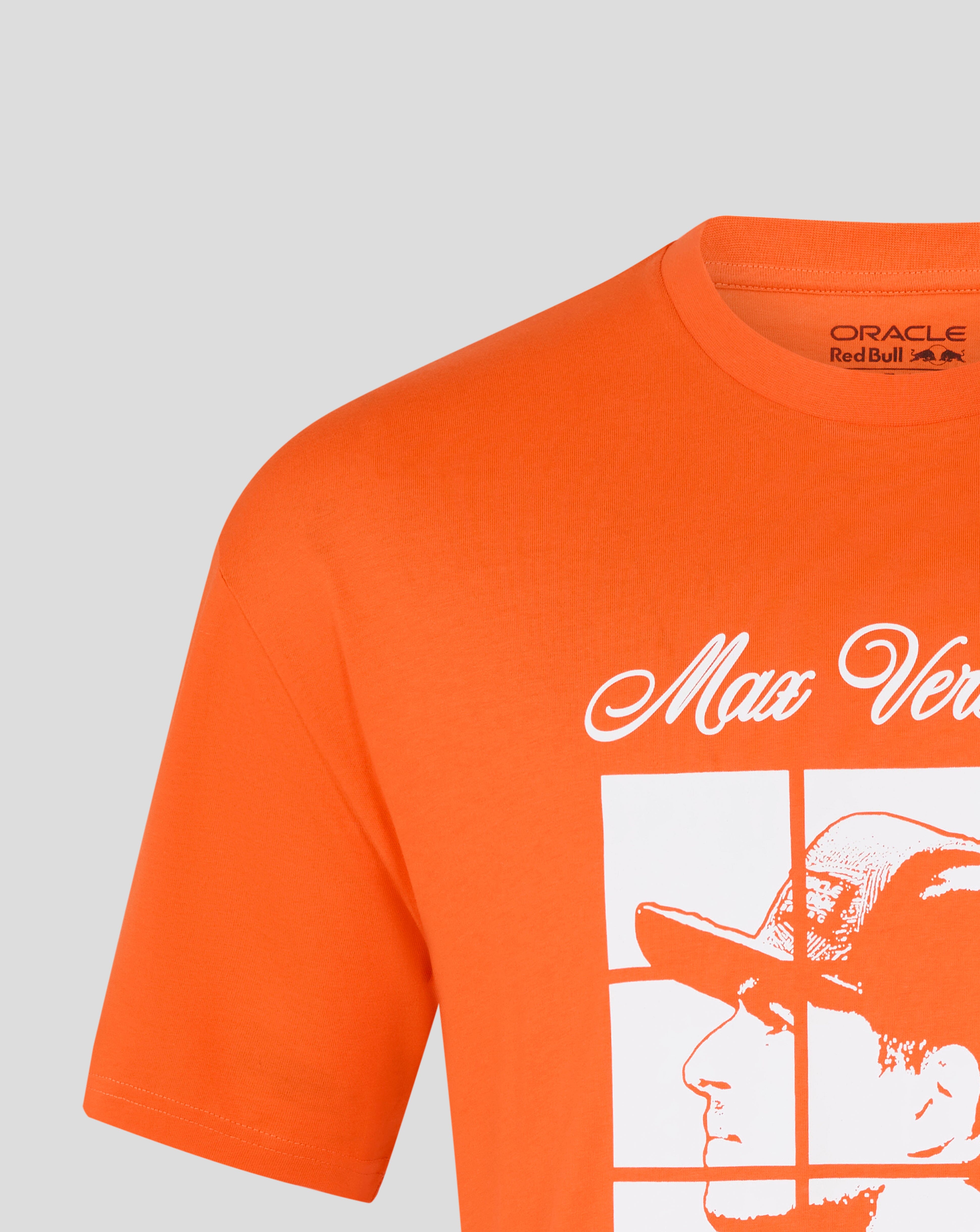 Red Bull Racing F1 Max Verstappen Puzzle T-Shirt - Exotic Orange T-shirts Red Bull Racing