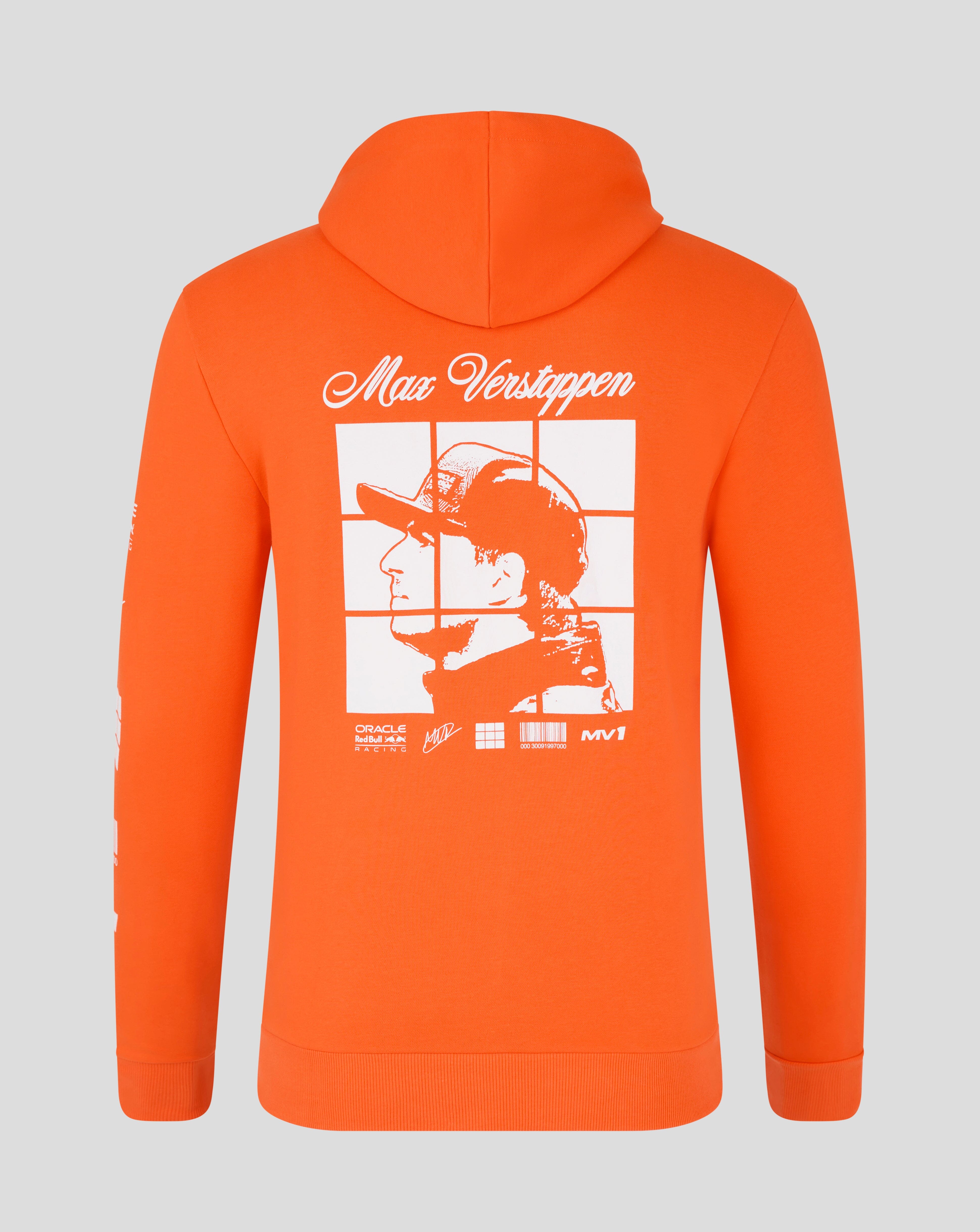 Red Bull Racing F1 Max Verstappen Puzzle Pullover Hoodie - Exotic Orange Hoodies Red Bull Racing