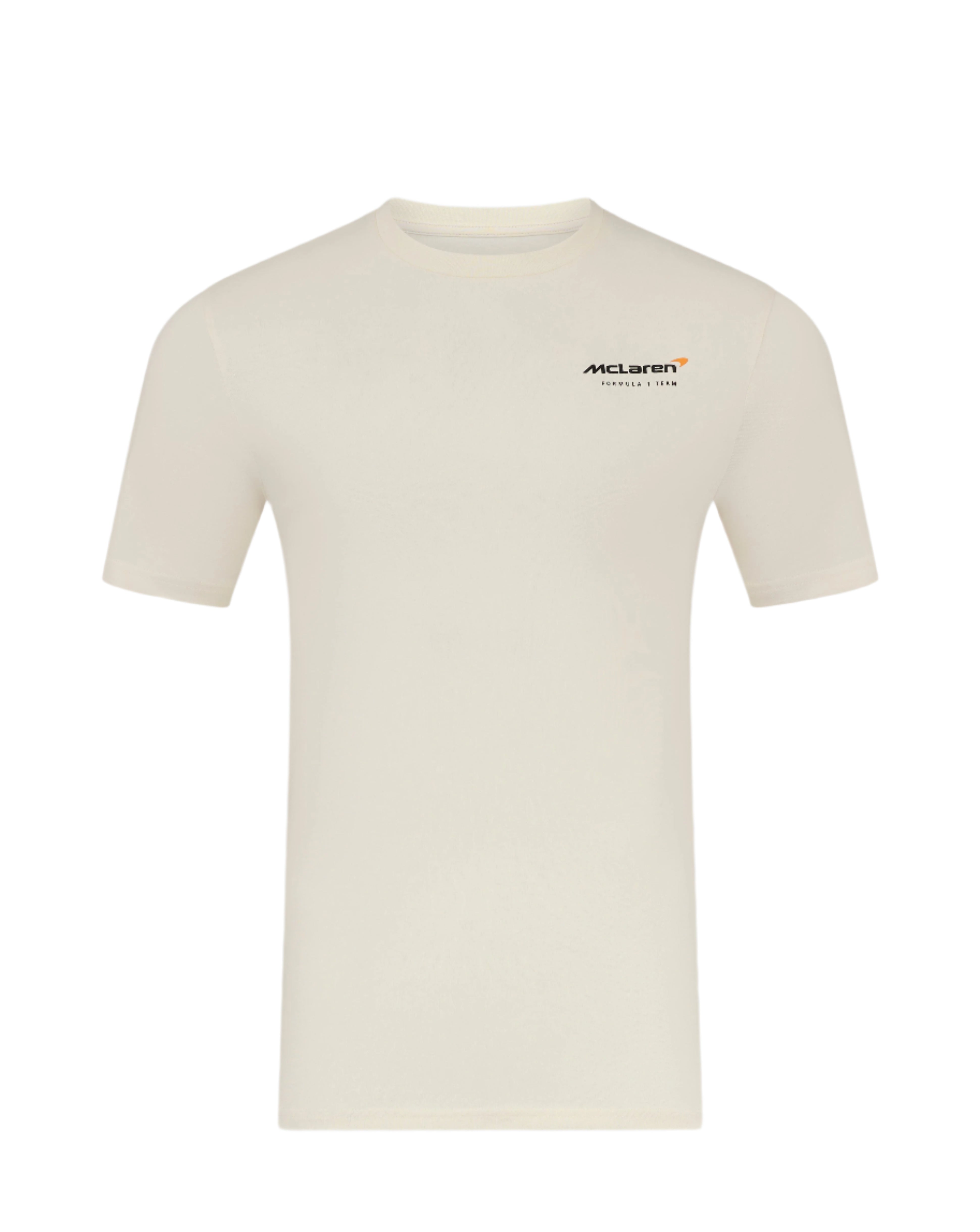 McLaren F1 Men's Oscar Piastri Driver T-Shirt - Caviar Black/Egret T-shirts McLaren-Castore XS White
