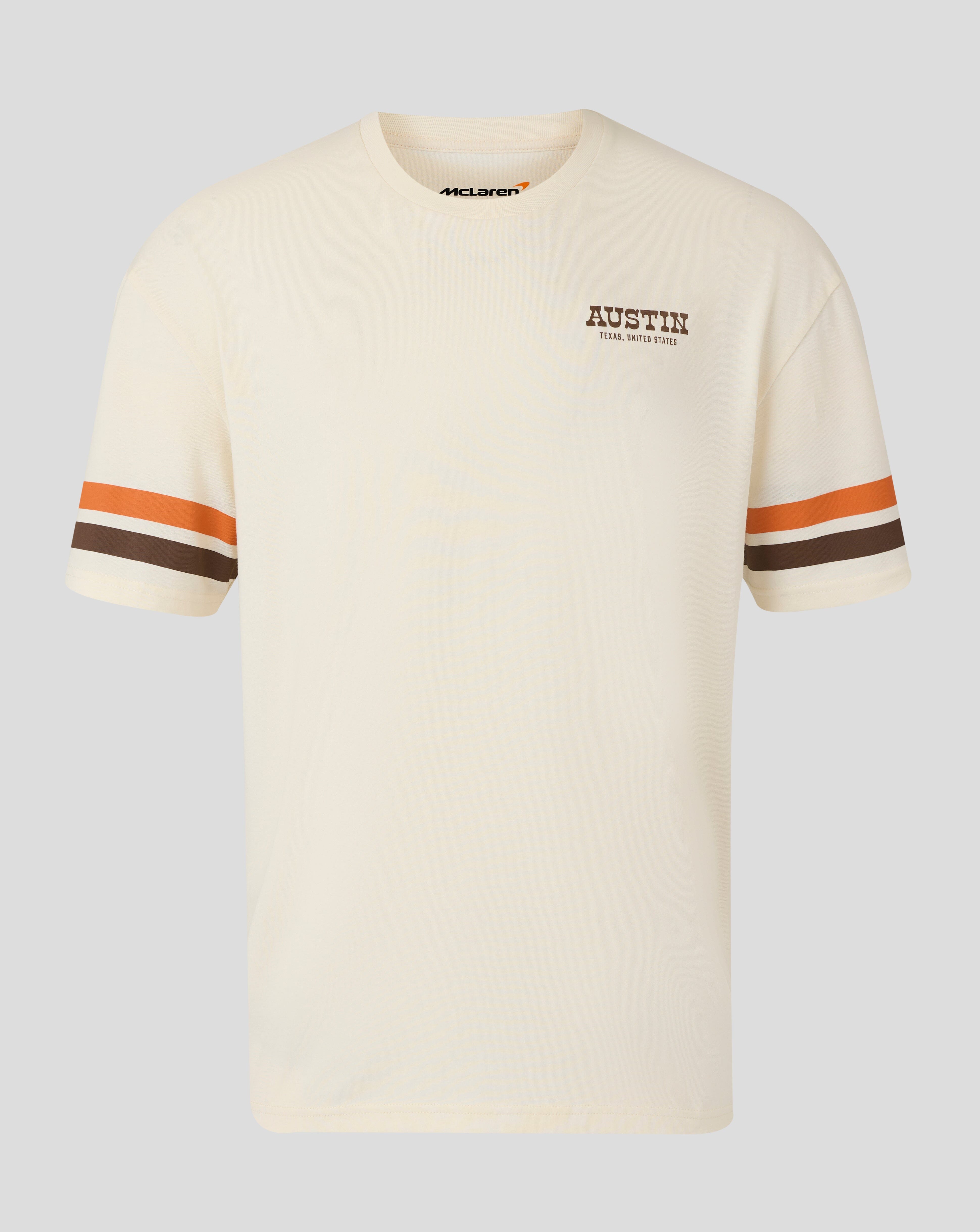 McLaren F1 USA Austin GP Stripe Sleeve T-Shirt - White/Phantom T-shirts McLaren-Castore S White