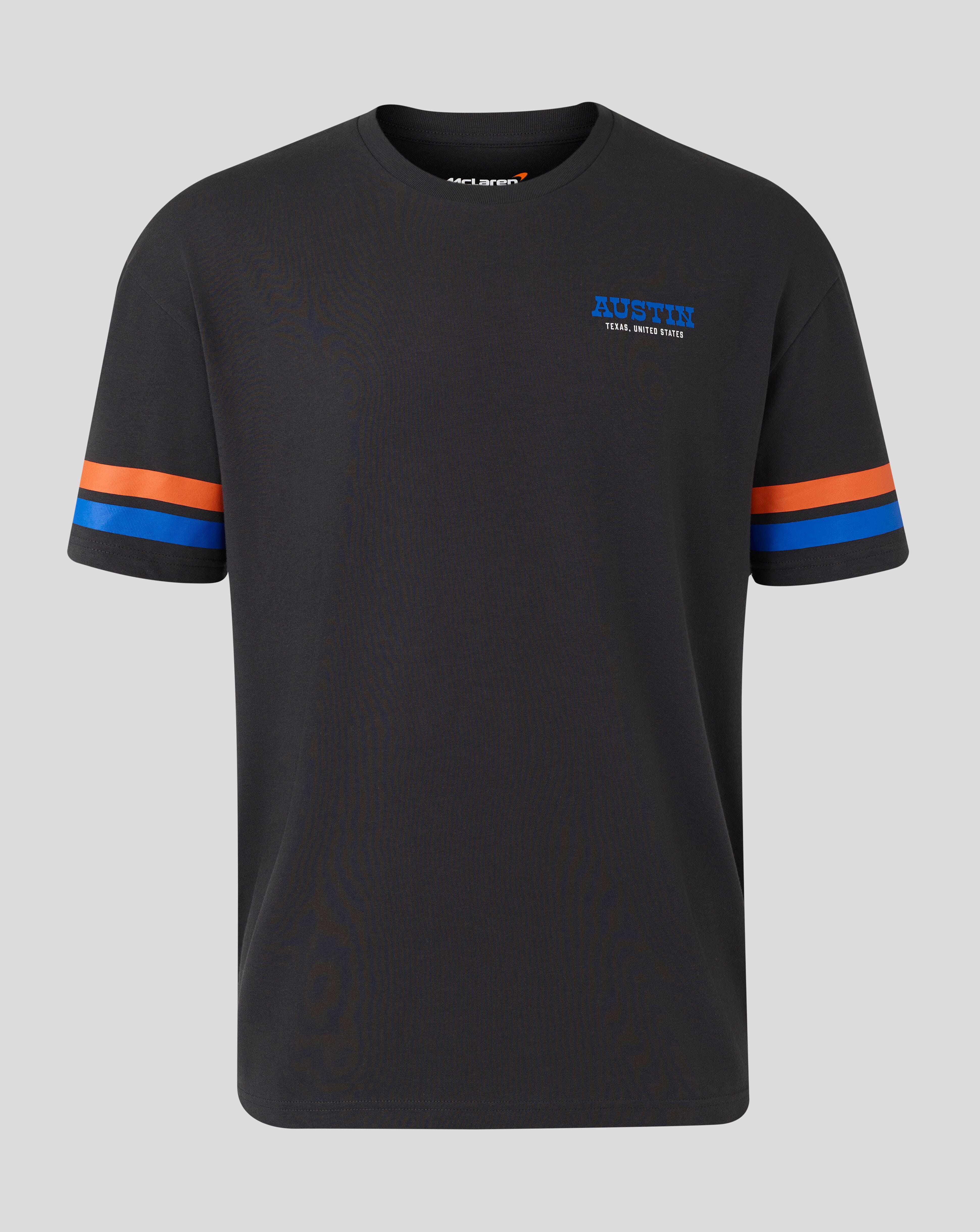 McLaren F1 USA Austin GP Stripe Sleeve T-Shirt - White/Phantom T-shirts McLaren-Castore S Gray