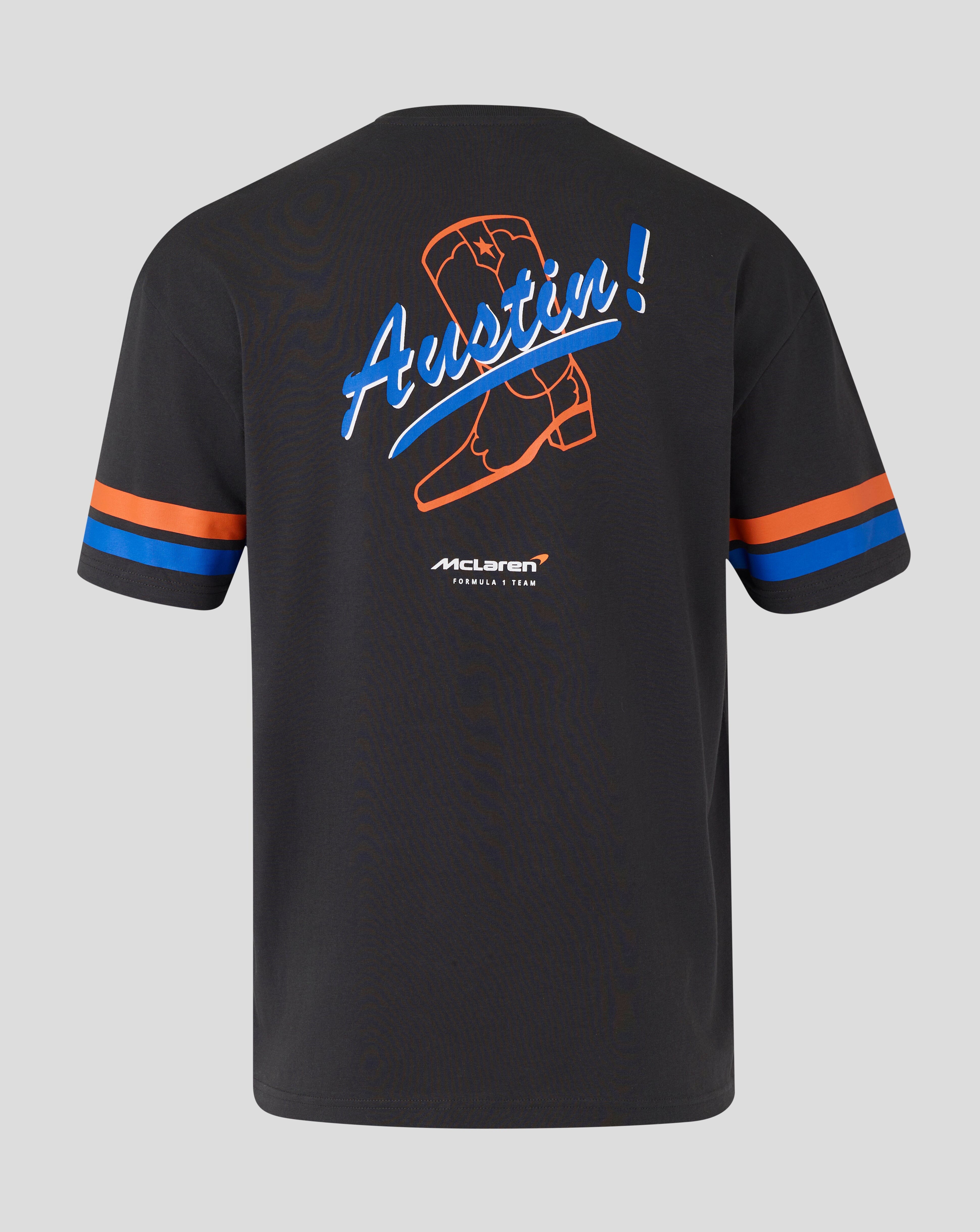 McLaren F1 USA Austin GP Stripe Sleeve T-Shirt - White/Phantom T-shirts McLaren-Castore
