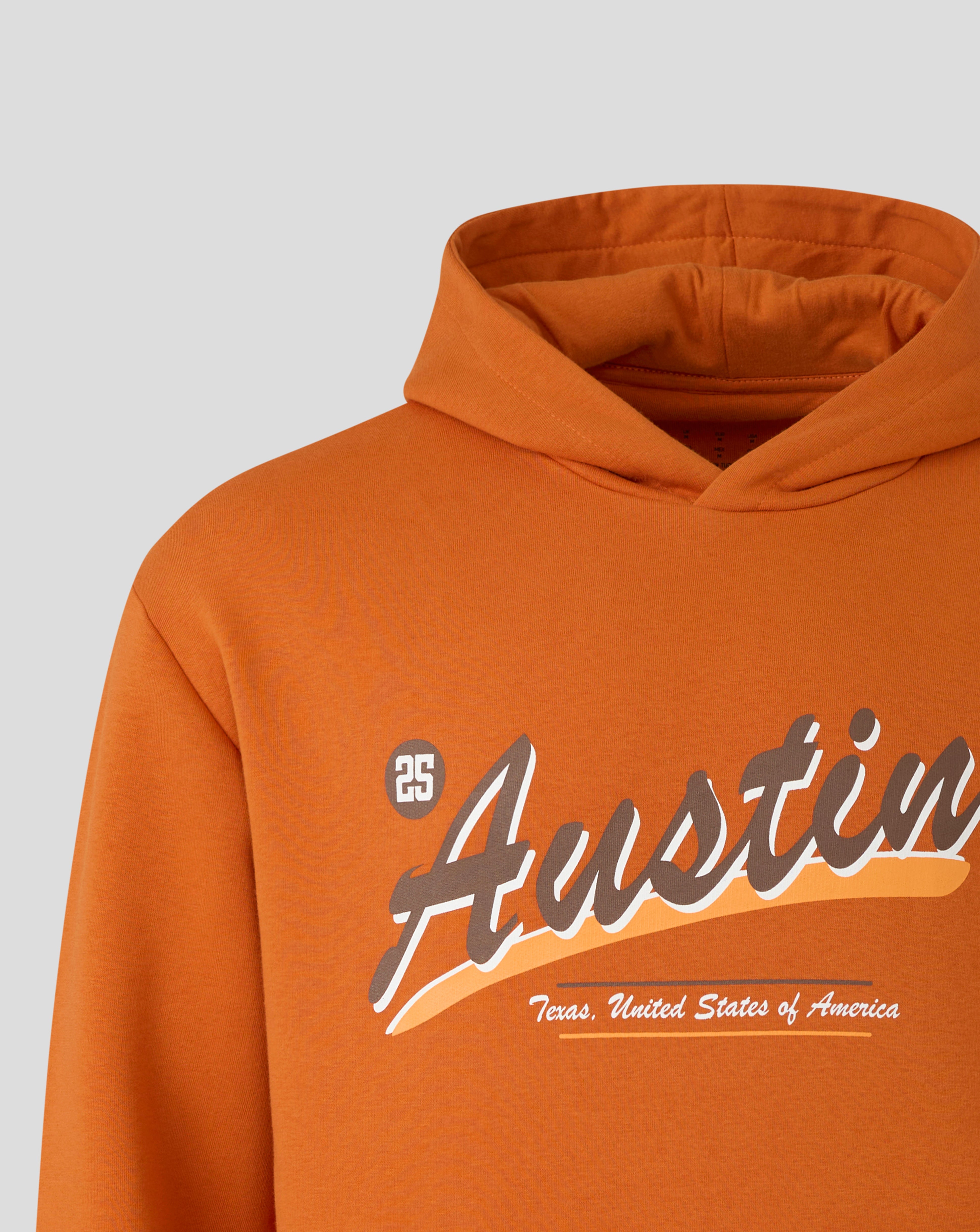 McLaren F1 USA Austin GP Stripe Sleeve Hoodie - Burnt Orange Hoodies McLaren-Castore