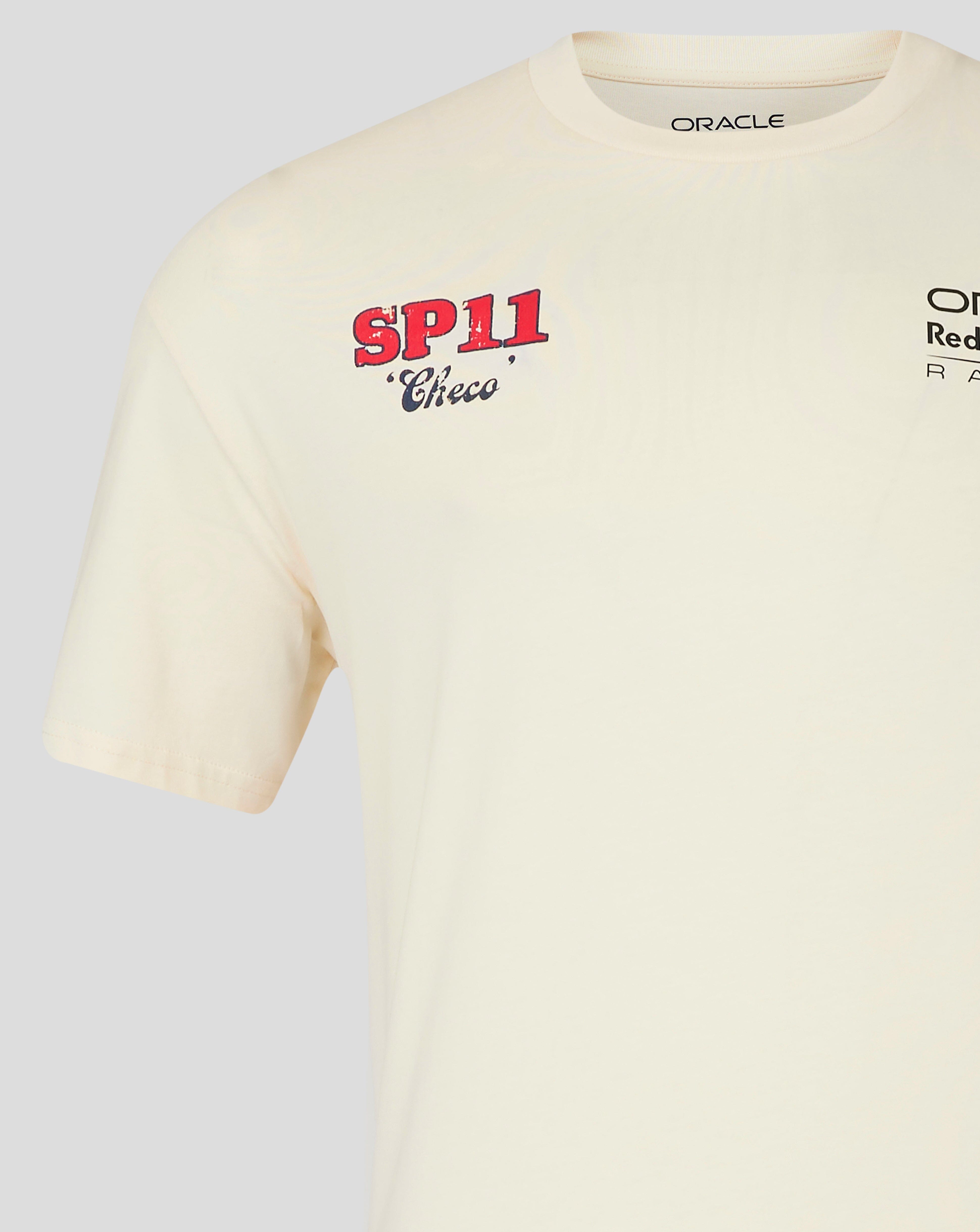 Red Bull Racing F1 Sergio "Checo" Perez Vintage Oversized T-Shirt - Off White/Navy T-shirts Red Bull Racing