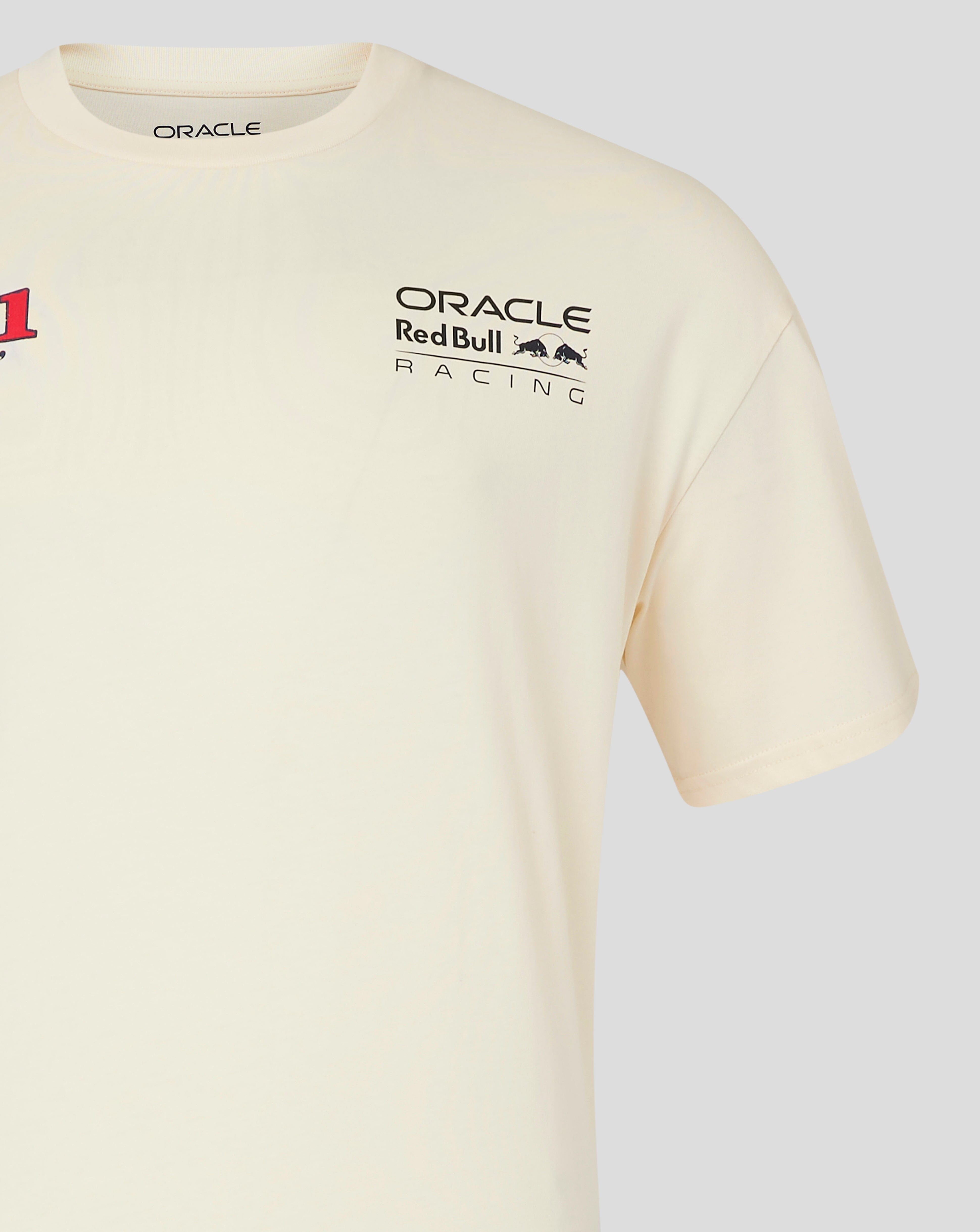 Red Bull Racing F1 Sergio "Checo" Perez Vintage Oversized T-Shirt - Off White/Navy T-shirts Red Bull Racing